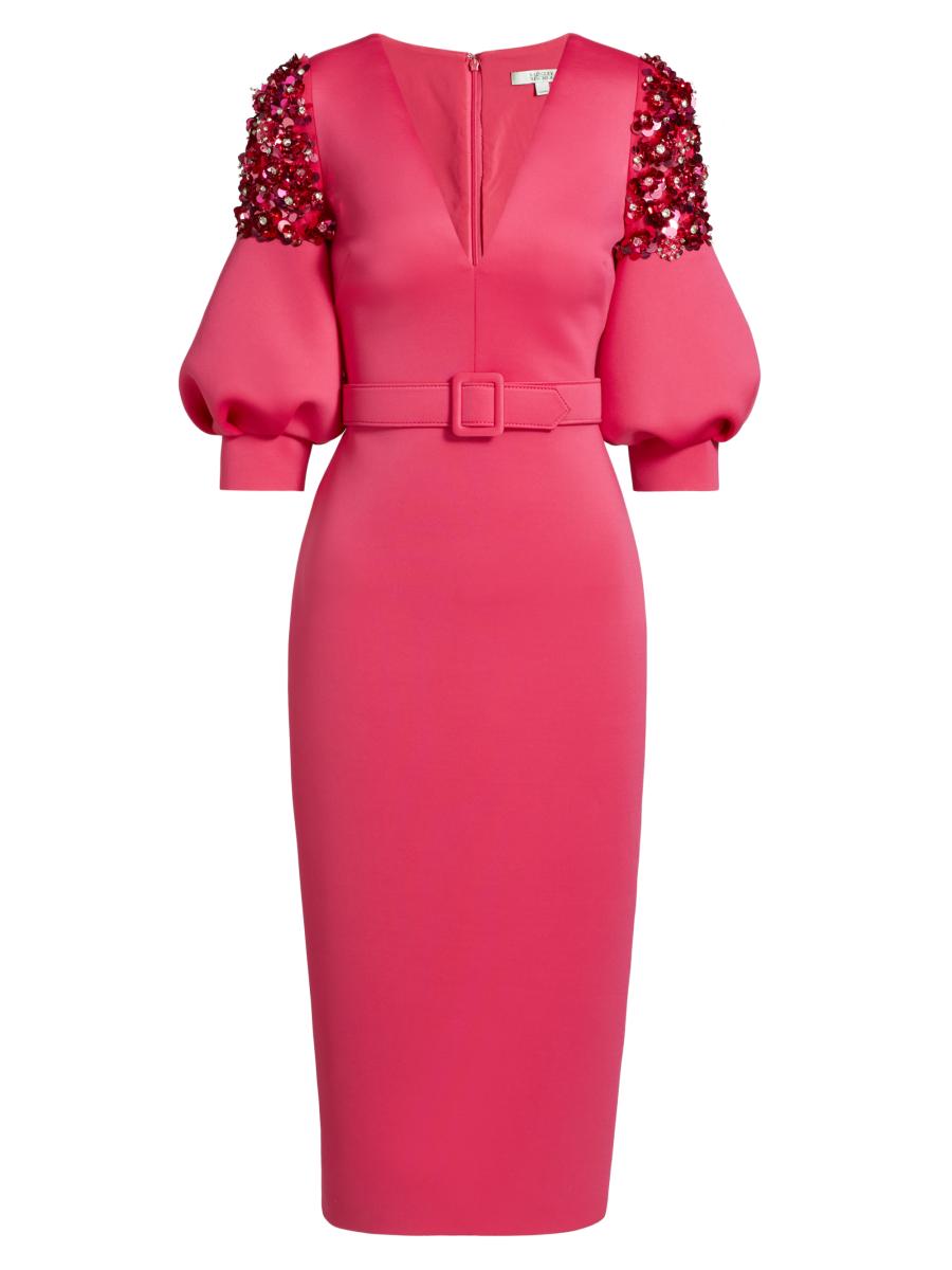 badgley mischka off the shoulder scuba dress Badgley Mischka Women's Off-the-Shoulder Cocktail Dress - Red