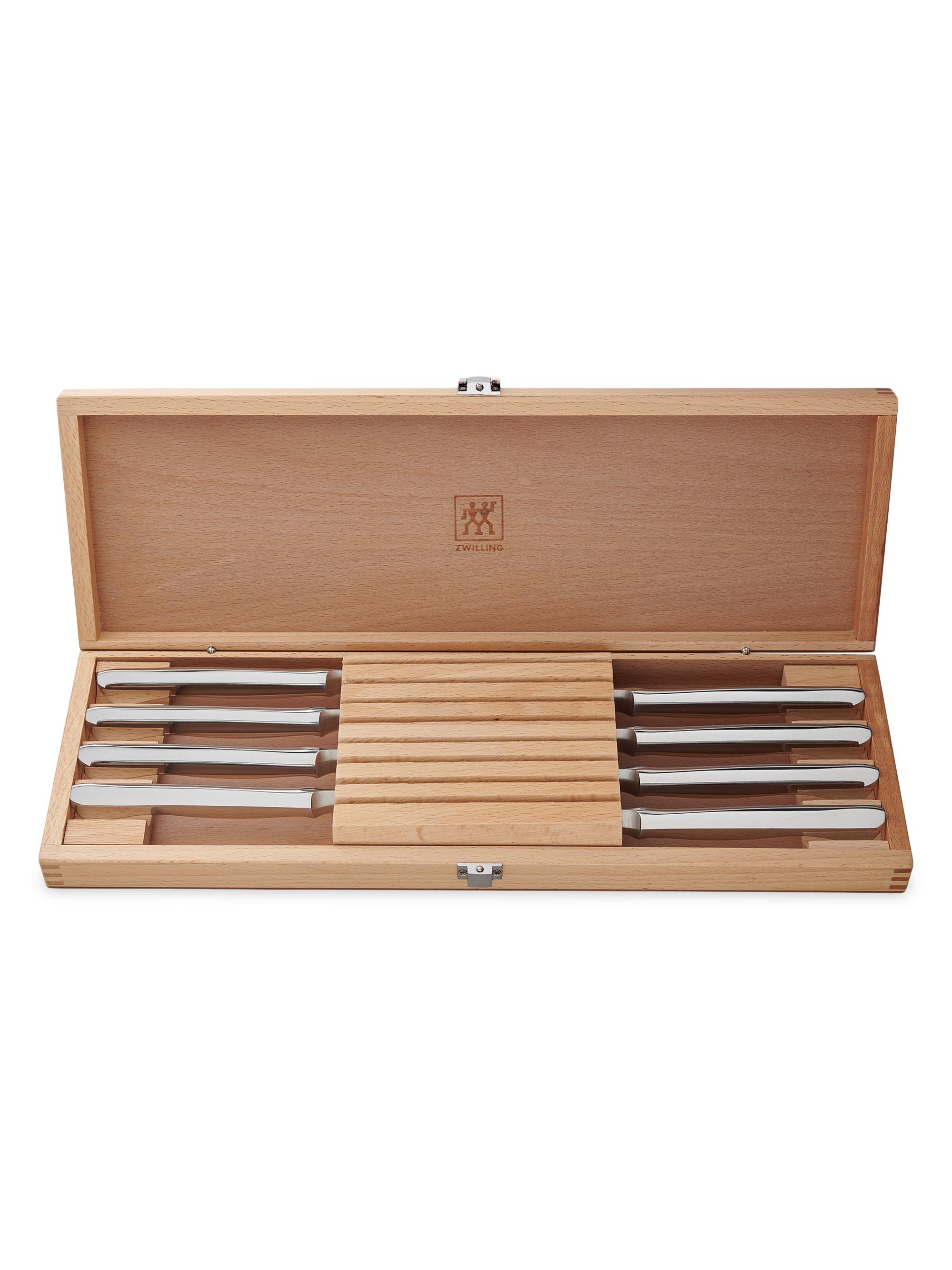 ZWILLING J.A. Henckels 8 piece 4.5''Stainless Steel Steak Knife Set with 16.5''x 6''Case - Stainless Steel