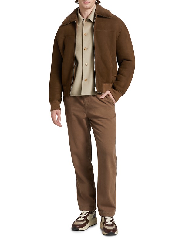 Shop Frame Shearling-Trim Suede Jacket | Saks Fifth Avenue Shop Frame Shearling-Trim Suede Jacket | Saks Fifth Avenue