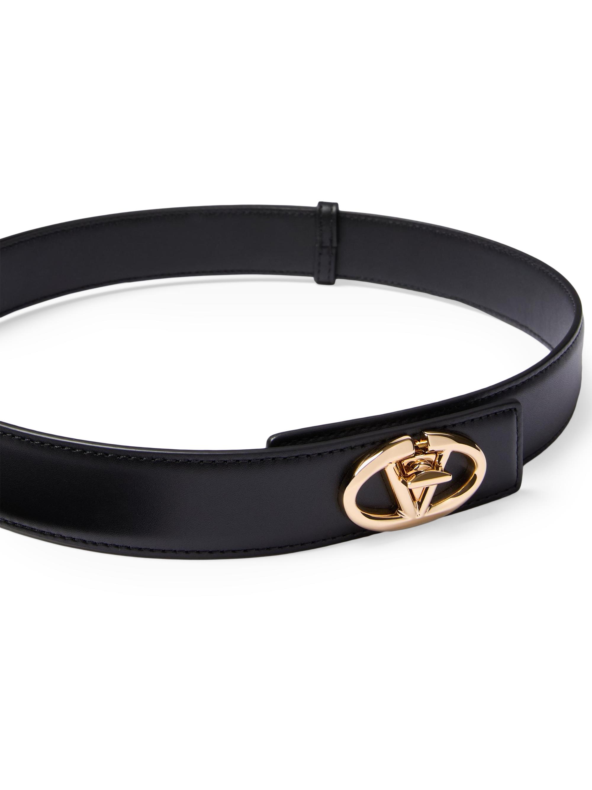 Valentino Garavani The Bold Edition VLogo Calfskin Belt 30MM