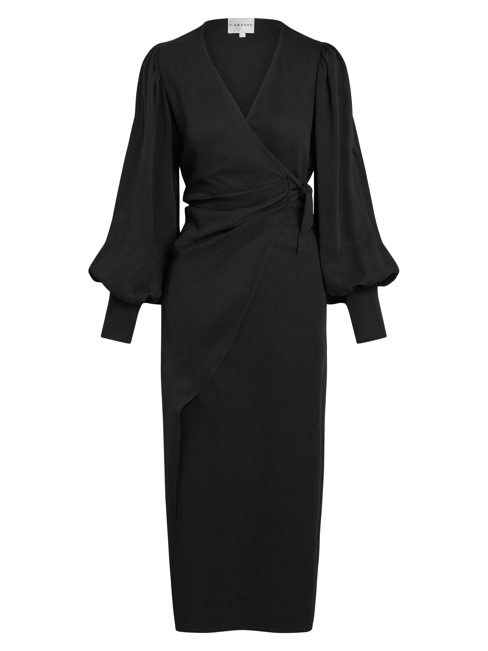 Careste Women's Lottie Silk Wrap Gown - Black