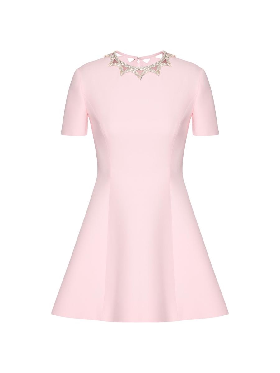 25FW VALENTINO CREPE COUTURE ショートワンピース Valentino Garavani Embroidered Crepe Couture Short Dress