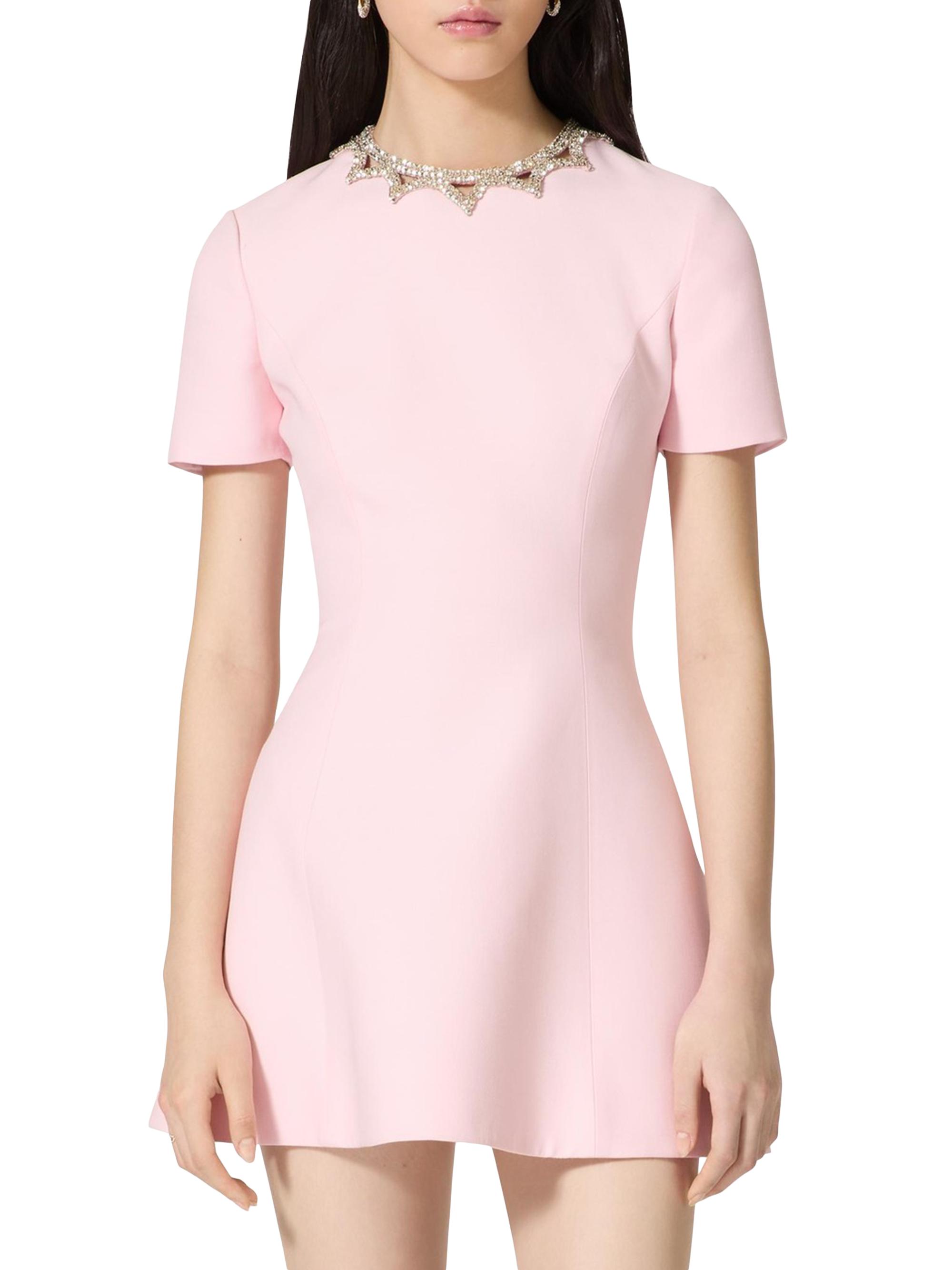 Valentino Garavani Embroidered Crepe Couture Short Dress | Saks