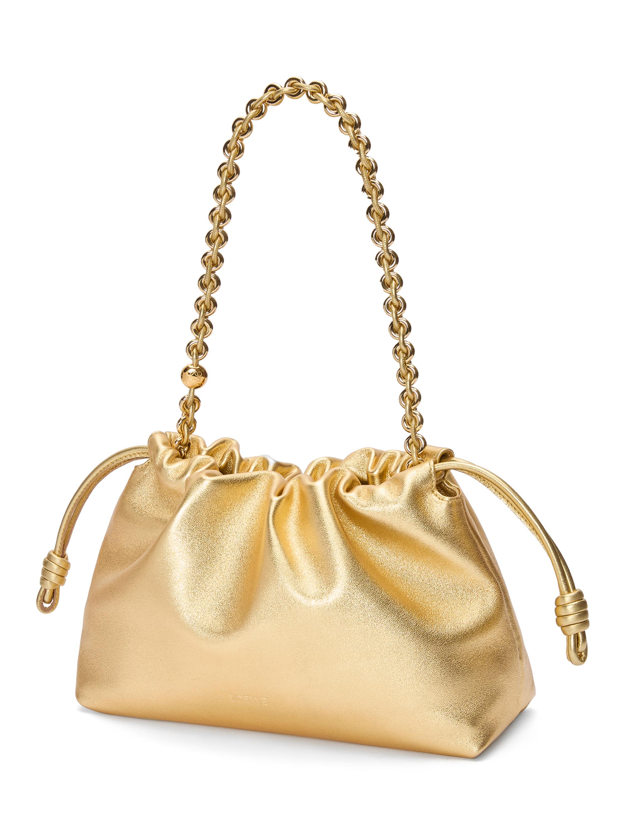 Medium Flamenco Laminated Leather Shoulder Bag