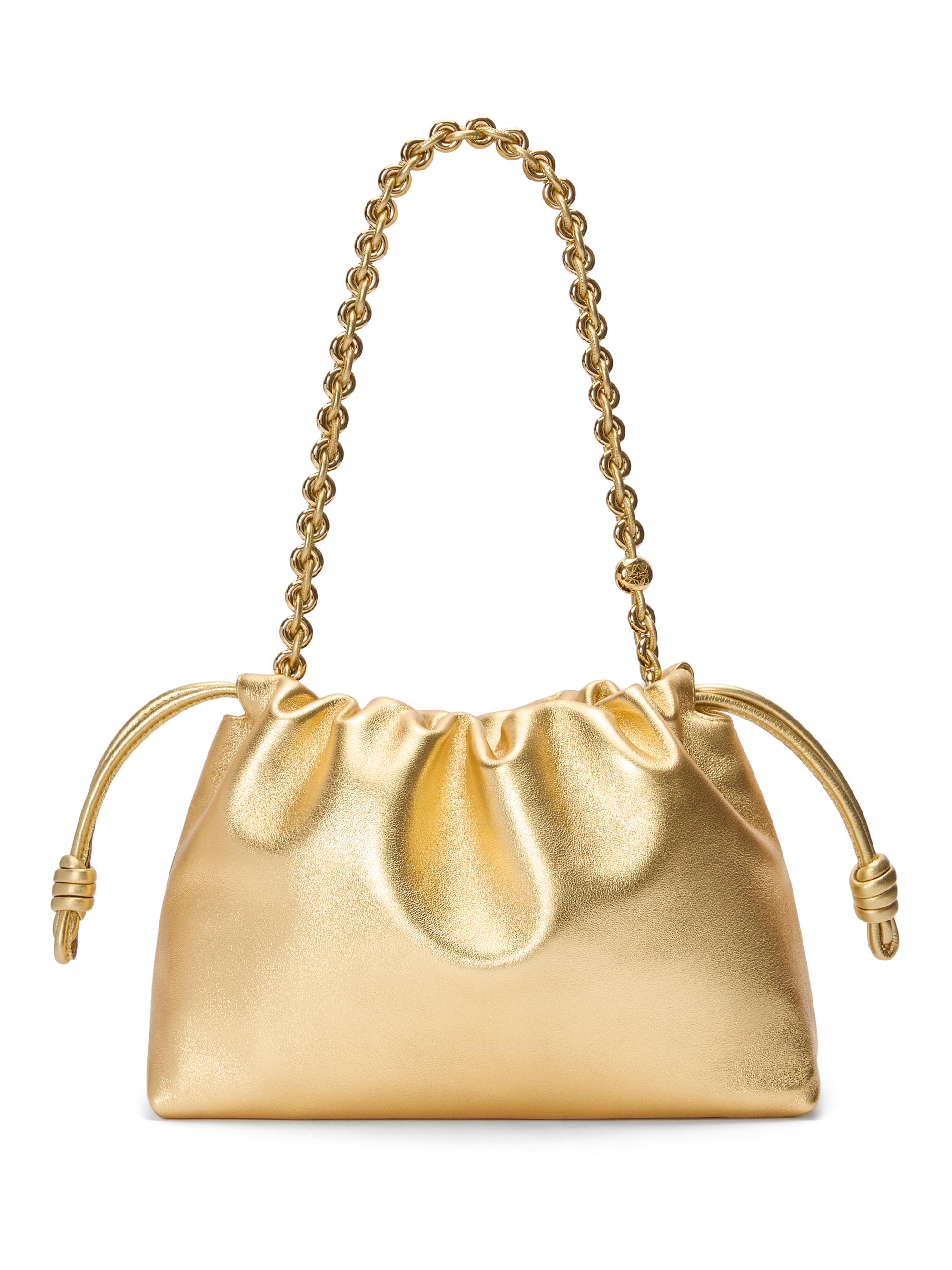 Medium Flamenco Laminated Leather Shoulder Bag