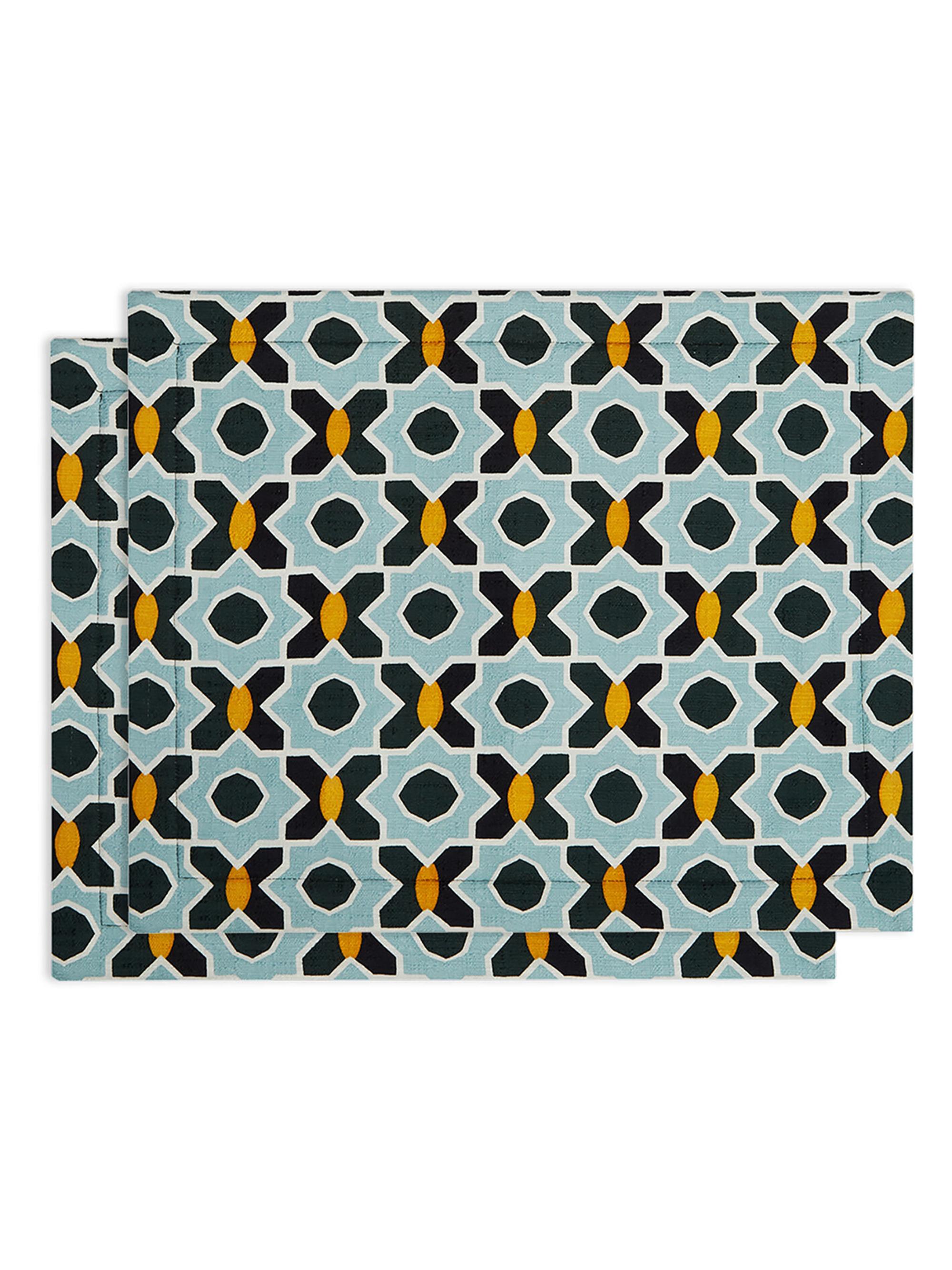 La DoubleJ Placemat Set of 2 (35 x 45) - Plaza Small Light Blue