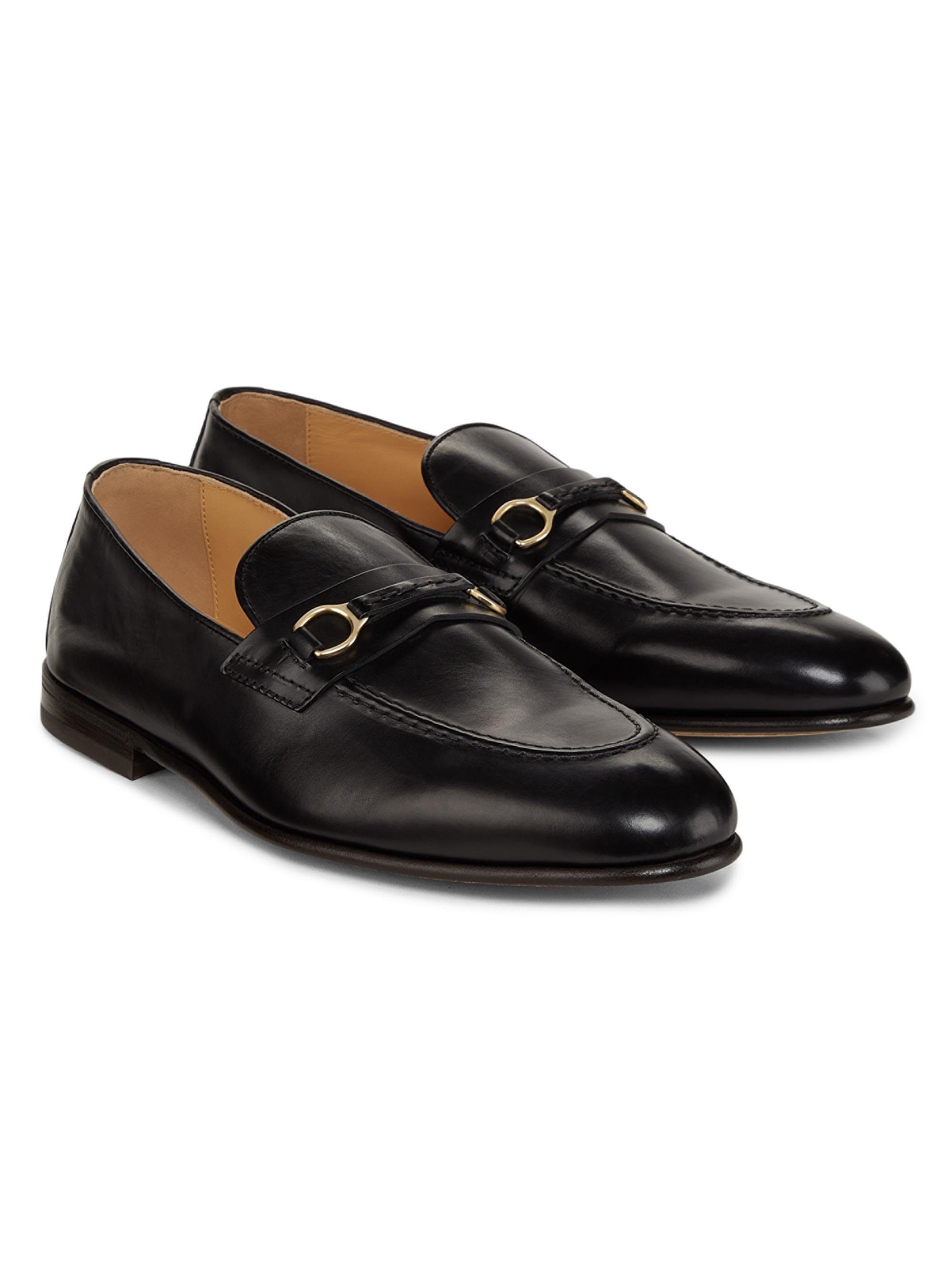 Linen & Leather Men\'s buckle bit Loafer - Saks Fifth Avenue Saks Fifth Avenue | Shoes | Saks Fifth Avenue Fold Leather  main image 4