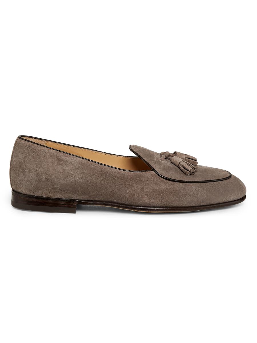 Brunello Cucinelli Tassel-Embellished Suede Loafers | Saks