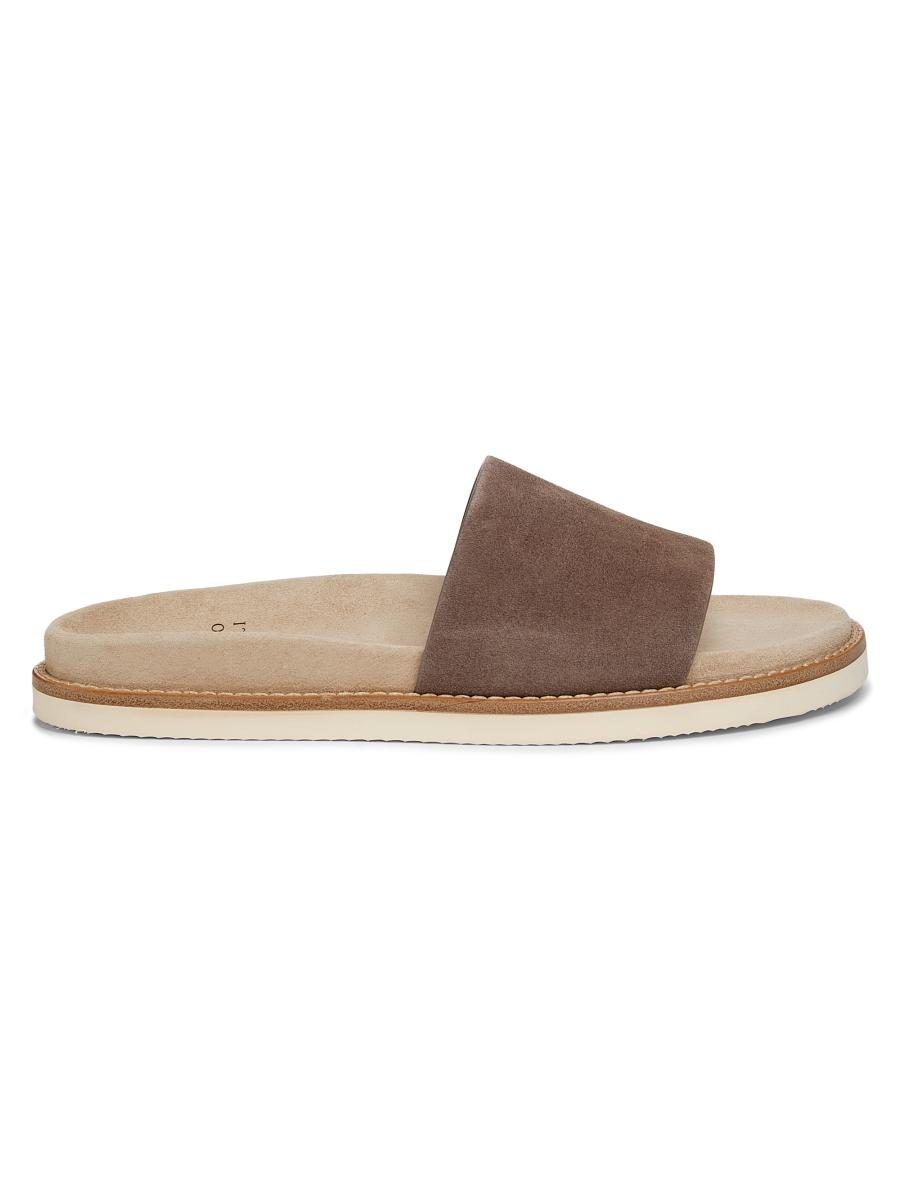 【関税＆送料込み】Brunello Cucinelli 'Monile' Suede Slides Suede slides for Woman in Silver | Brunello Cucinelli