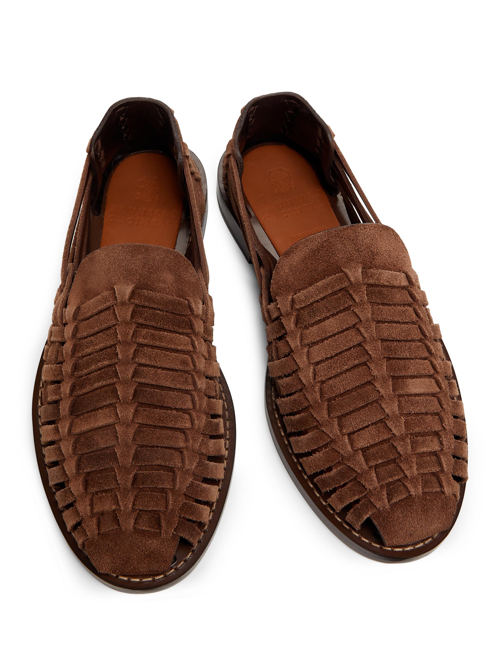Brunello Cucinelli Woven Leather Sandals | Saks Fifth Avenue