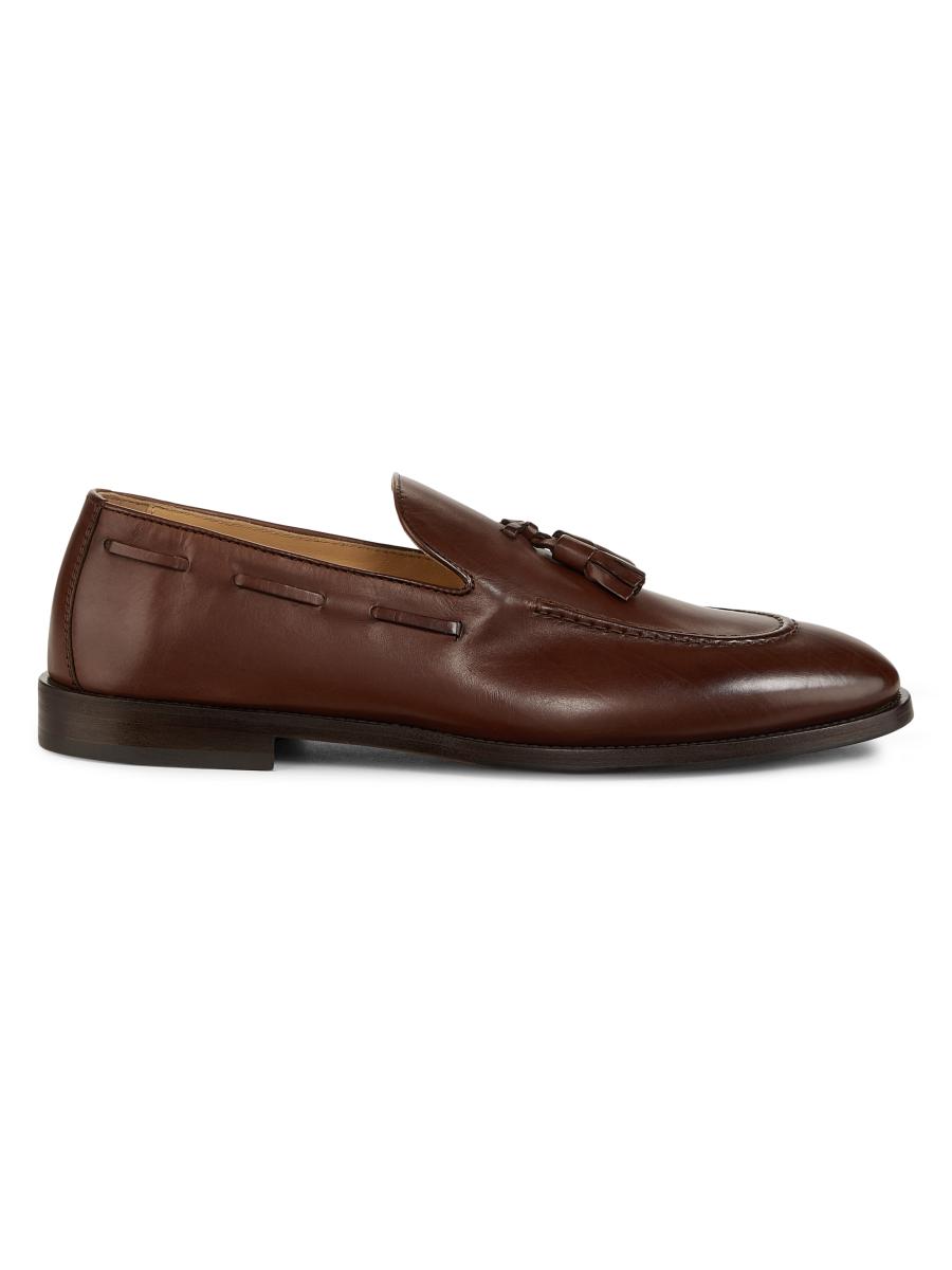 Saks Fifth Avenue Tan Leather Tassel Loafers Walk London Tino Tassel Loafer | Tan Leather | Official Site main image 2