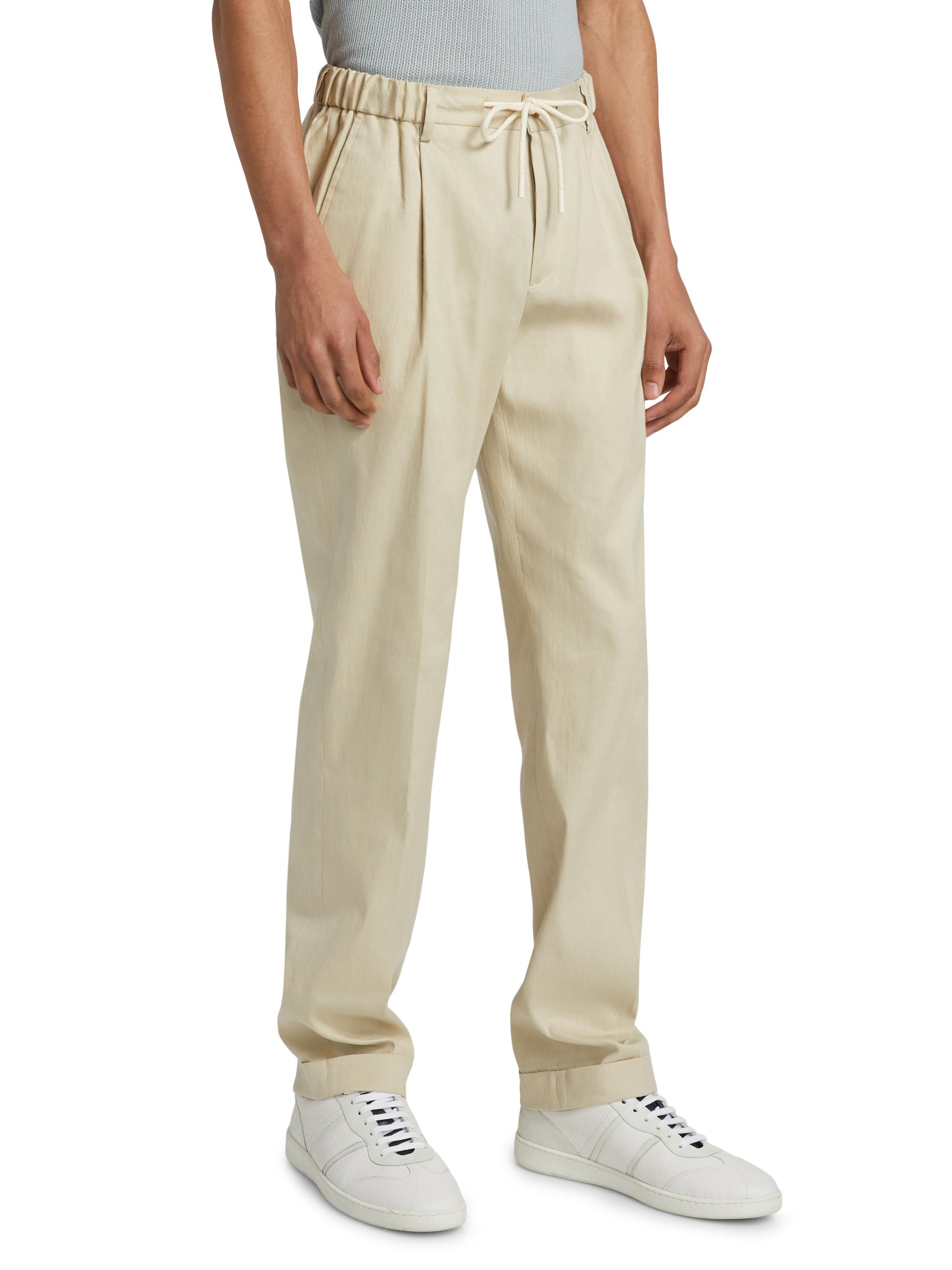 Saks Fifth Avenue Diagonal Twill Linen-Cotton Pants | Saks