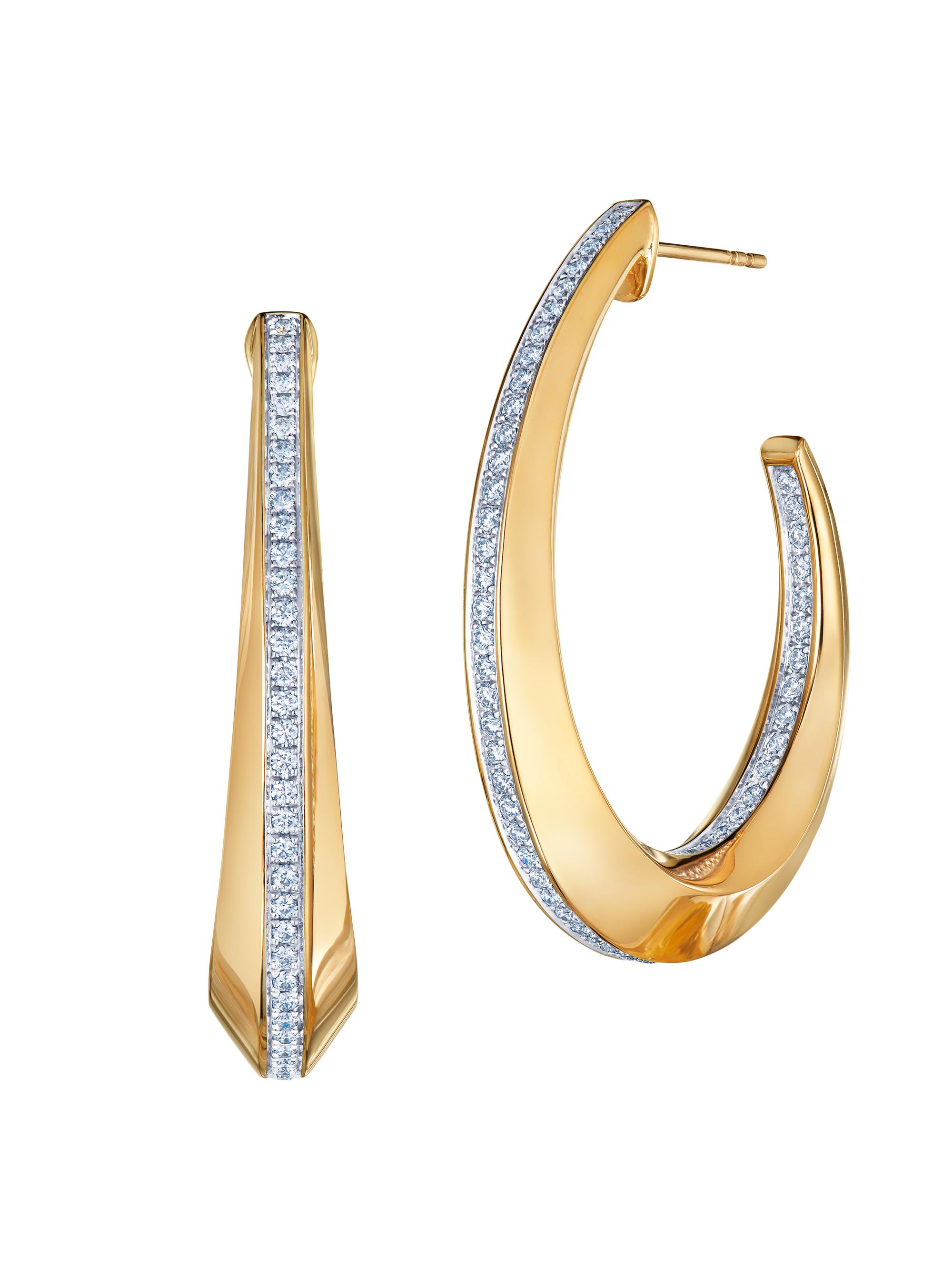 Kwiat Women's Orbit 18K Yellow Gold & 1.15 TCW Diamond Hoop Earrings - Two Tone