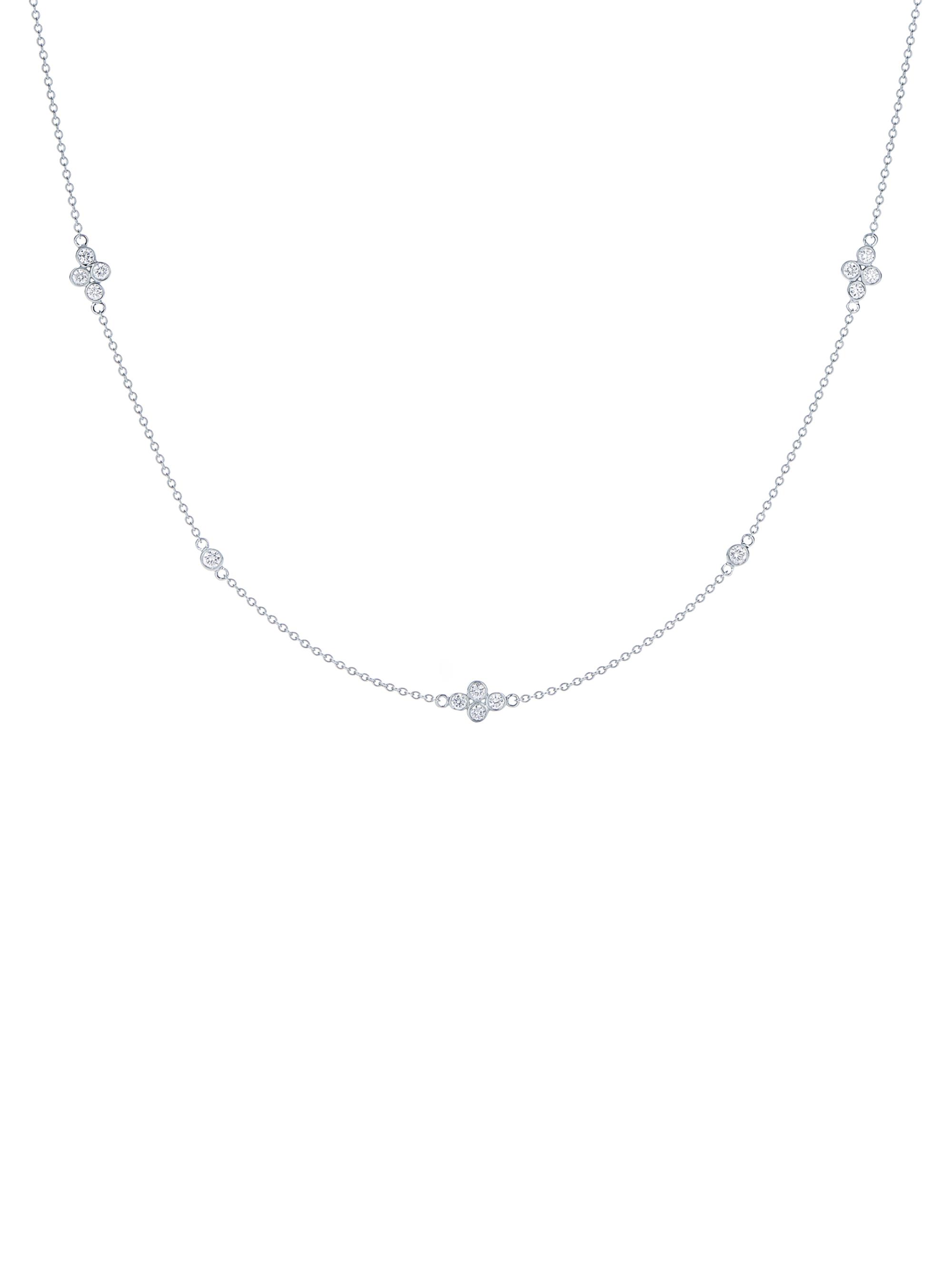 Kwiat Women's Diamond Strings Quads 18K Gold & 0.46 TCW Diamond Station Necklace - White Gold