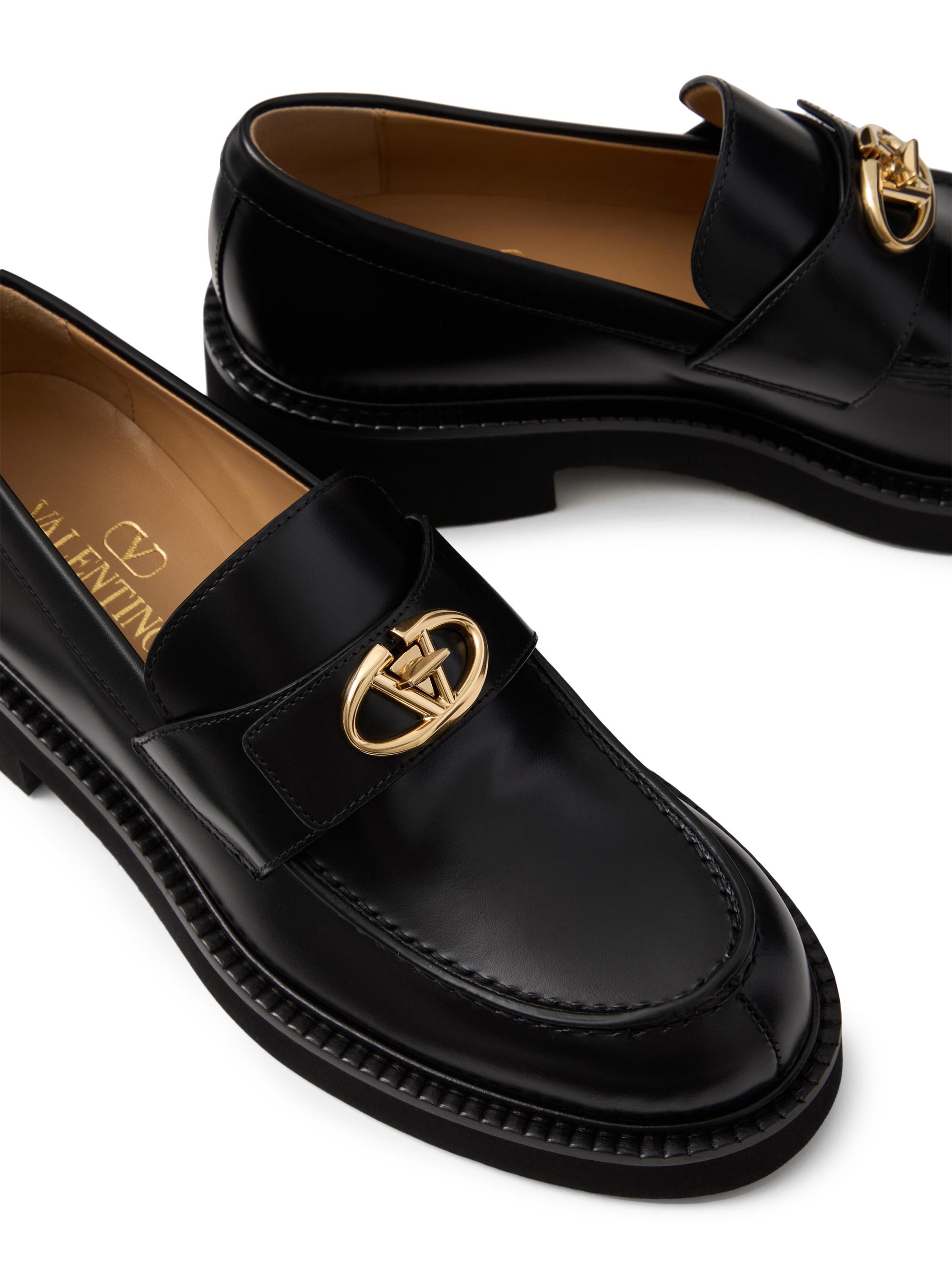 Valentino Garavani VLogo Locker Calfskin Loafers 40MM | Saks
