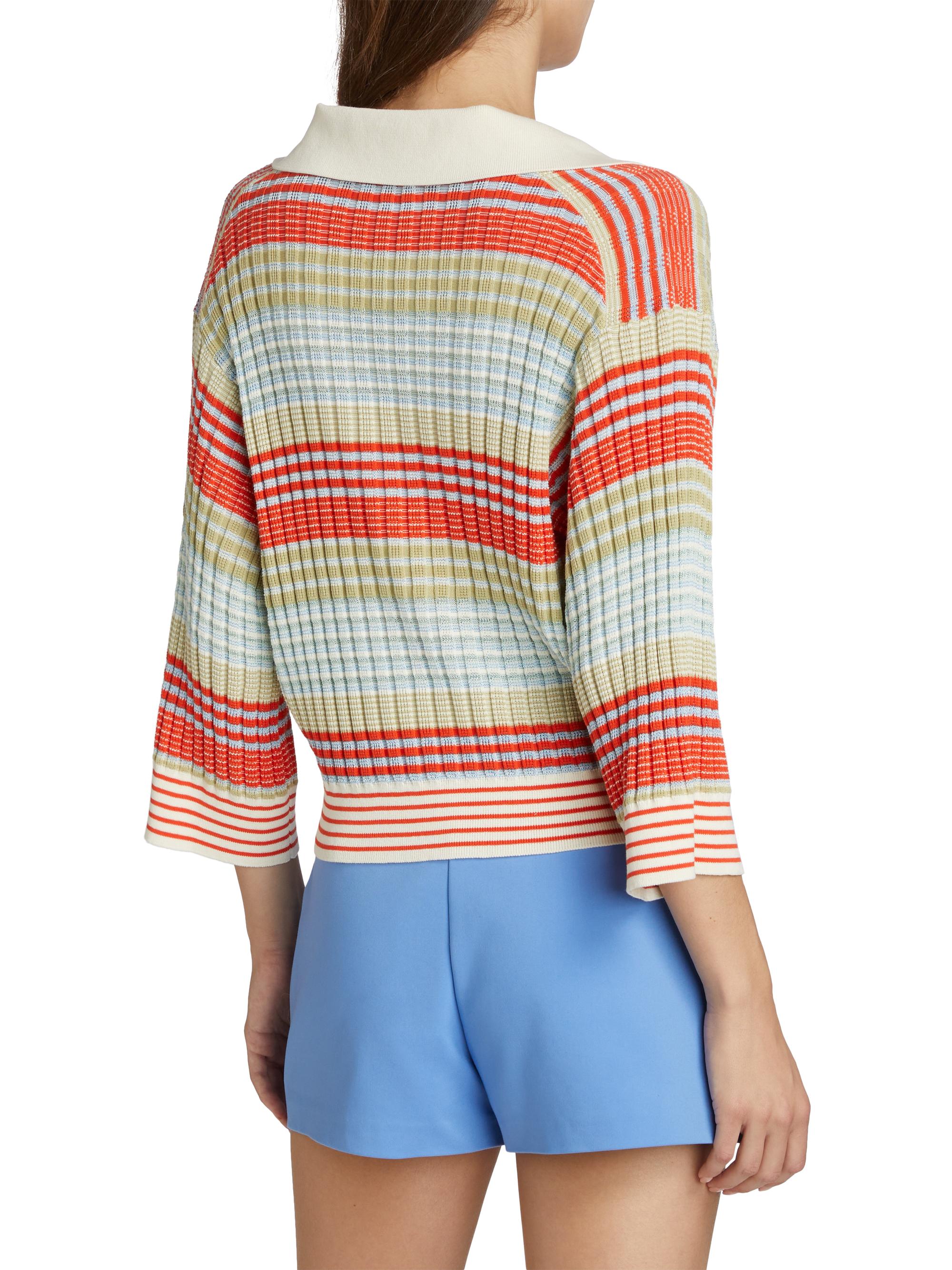 Ramy Brook Azaria Striped Cotton-Blend Sweater | Saks Fifth Avenue