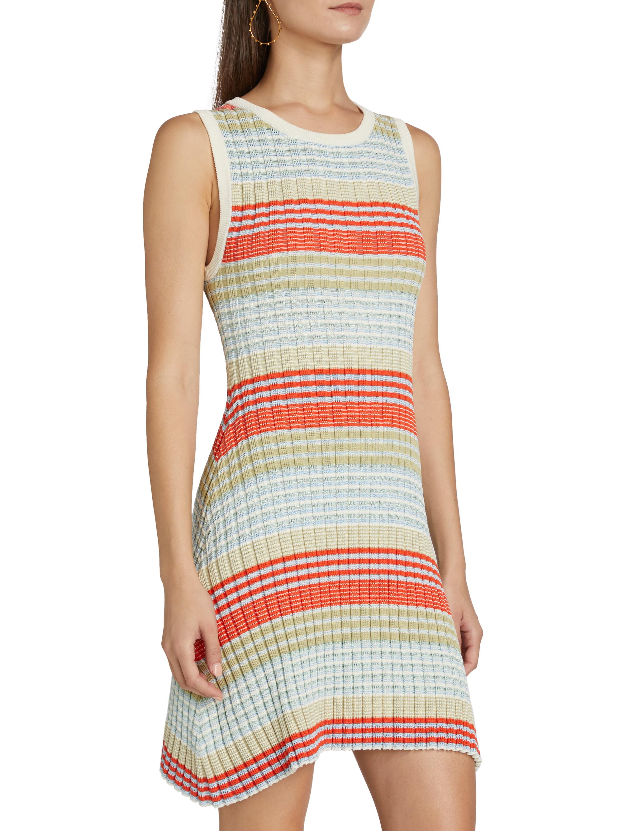 Ramy Brook Cailin Stripe Rib-Knit Minidress | Saks Fifth Avenue