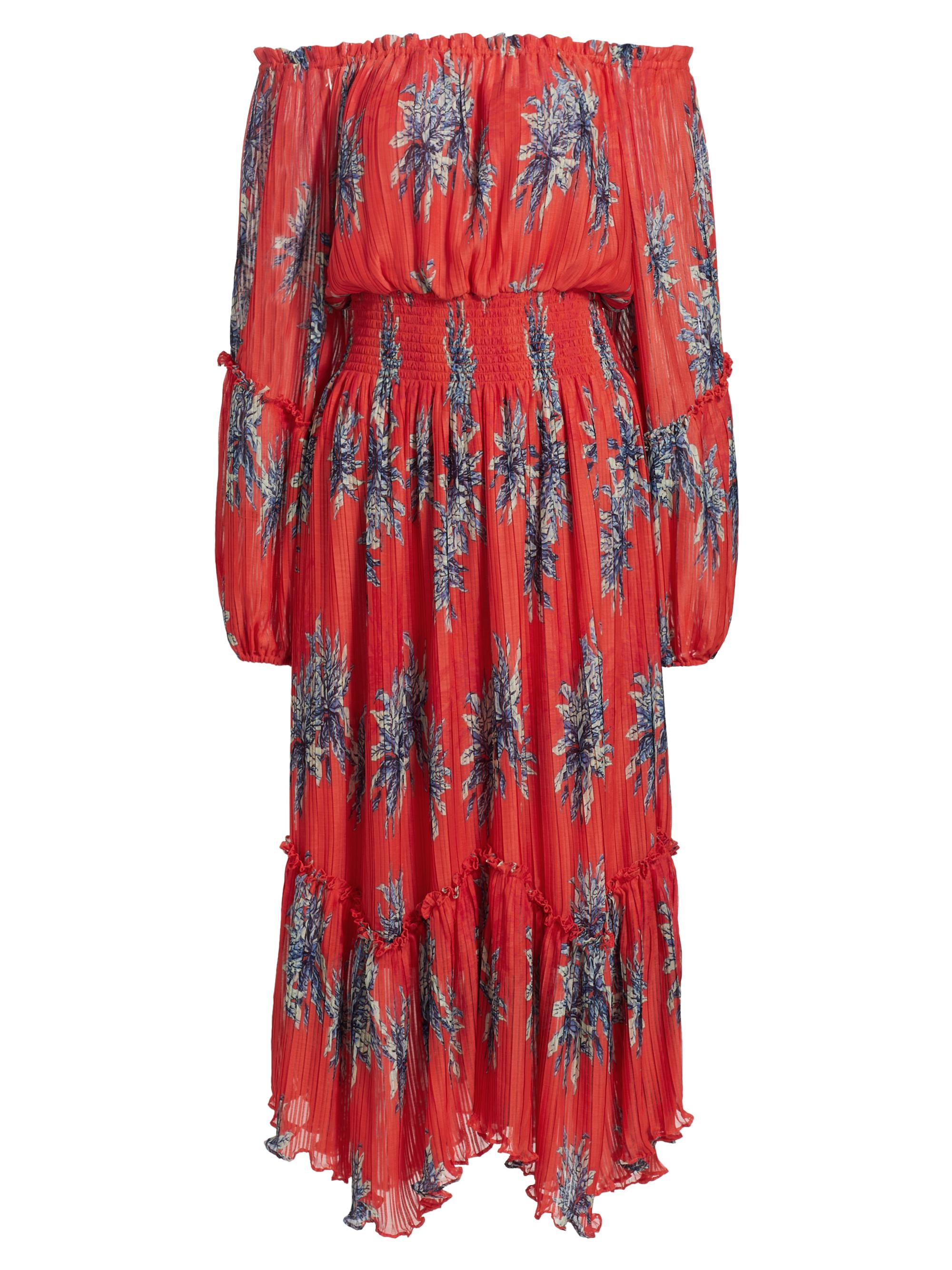 Ramy Brook Women's Alyce Plissé Floral Off-the-Shoulder Dress - Bright Lily Floral