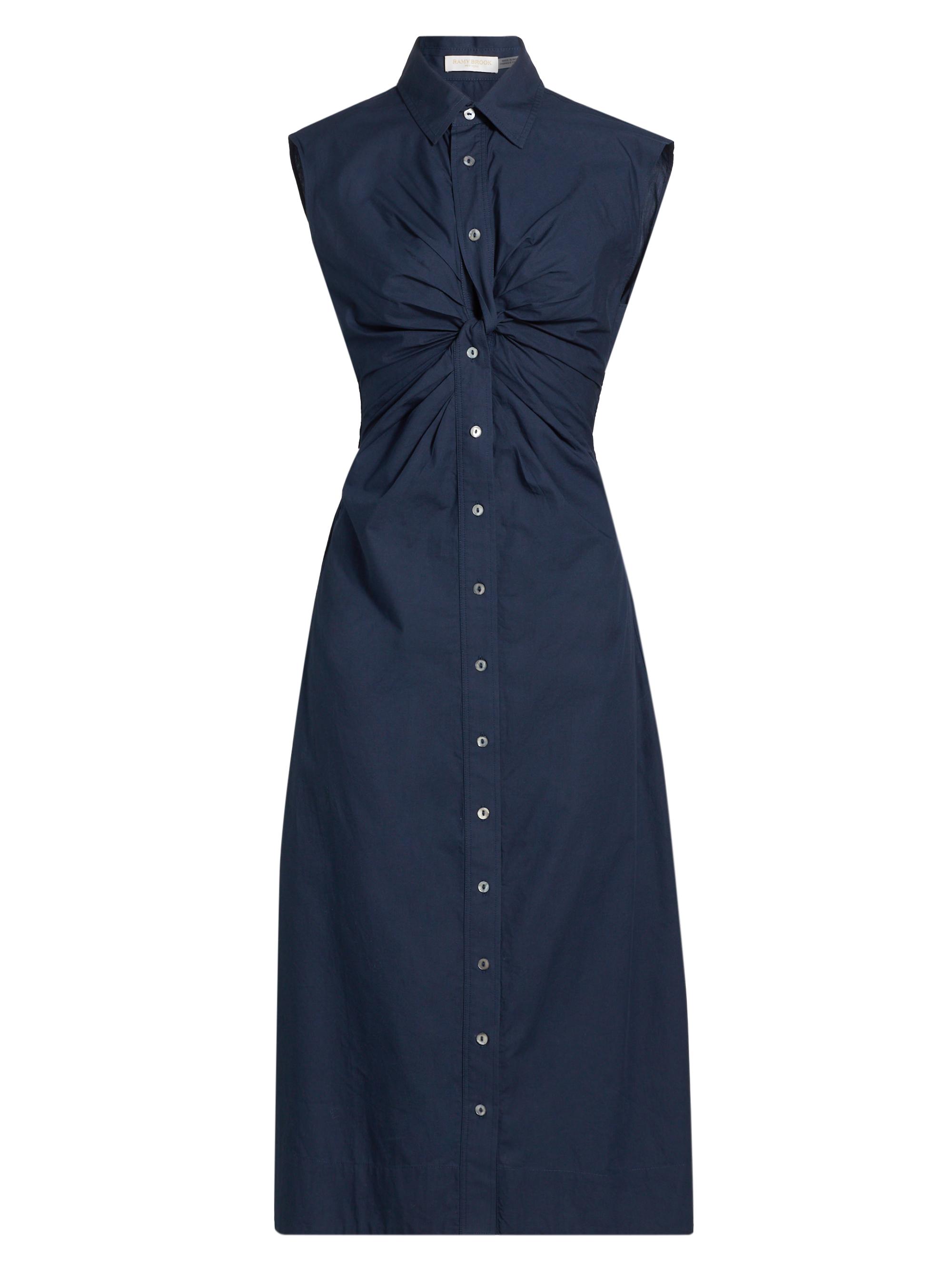 Ramy Brook Mihal Sleeveless Cotton Twist-Front Shirtdress | Saks