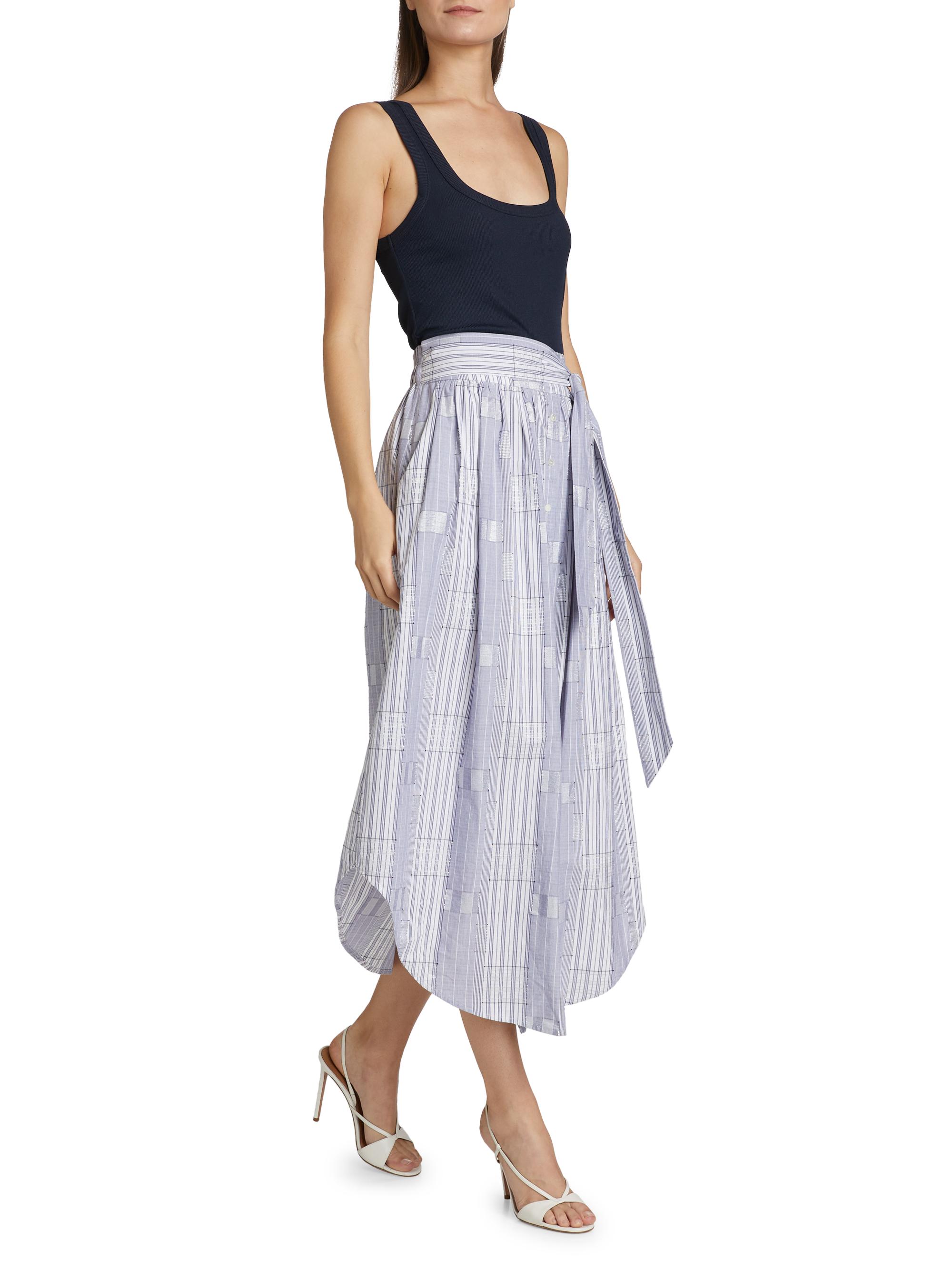 aralyn poplin combo sleeveless midi dress Ramy Brook Ramy Brook- Aralyn Poplin Combo Sleeveless Midi Dress- Navy  Patchwork