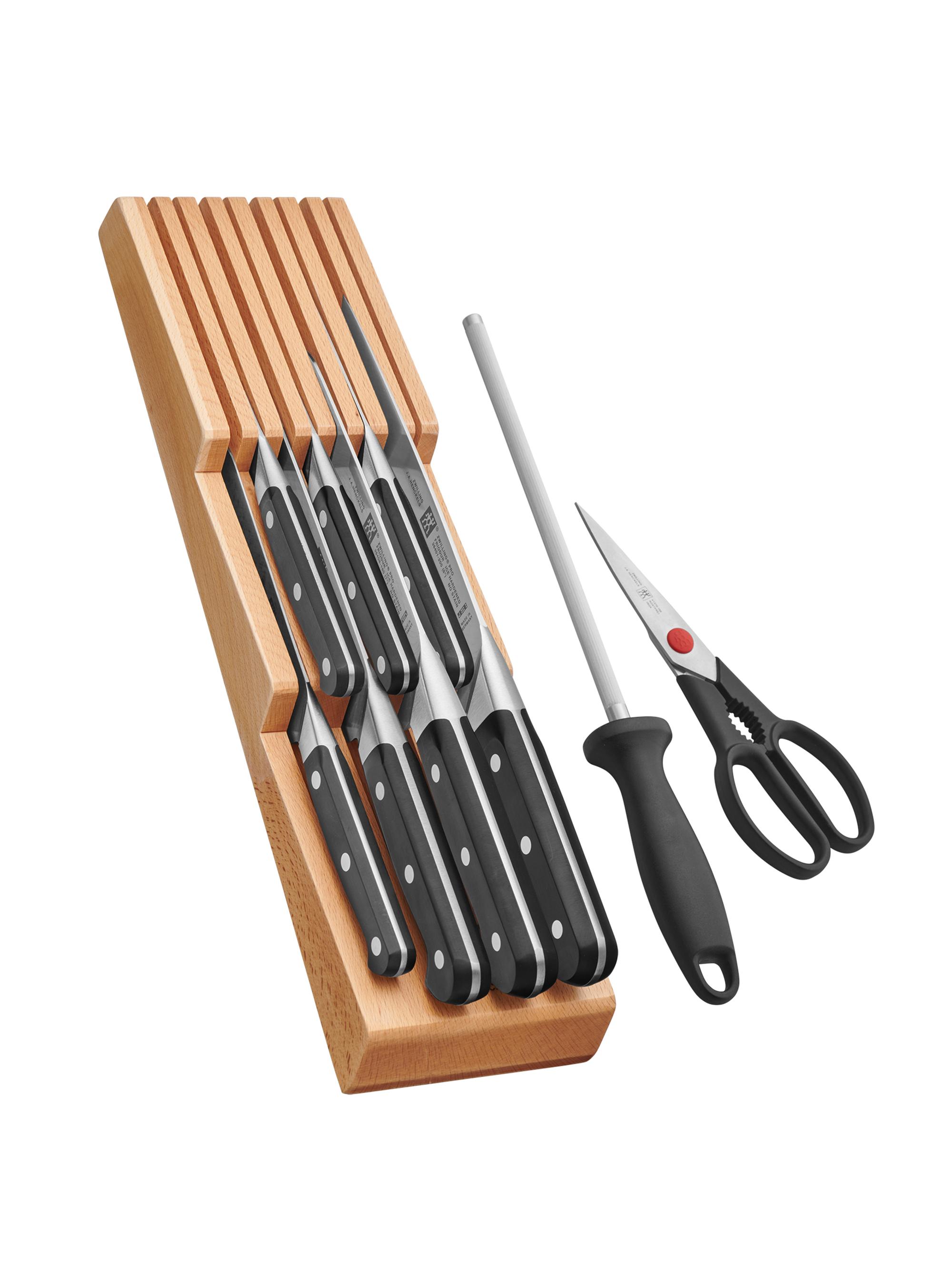 ZWILLING J.A. Henckels Pro 10 Piece Knife Block Set with in-Drawer Knife Tray - Stainless Steel