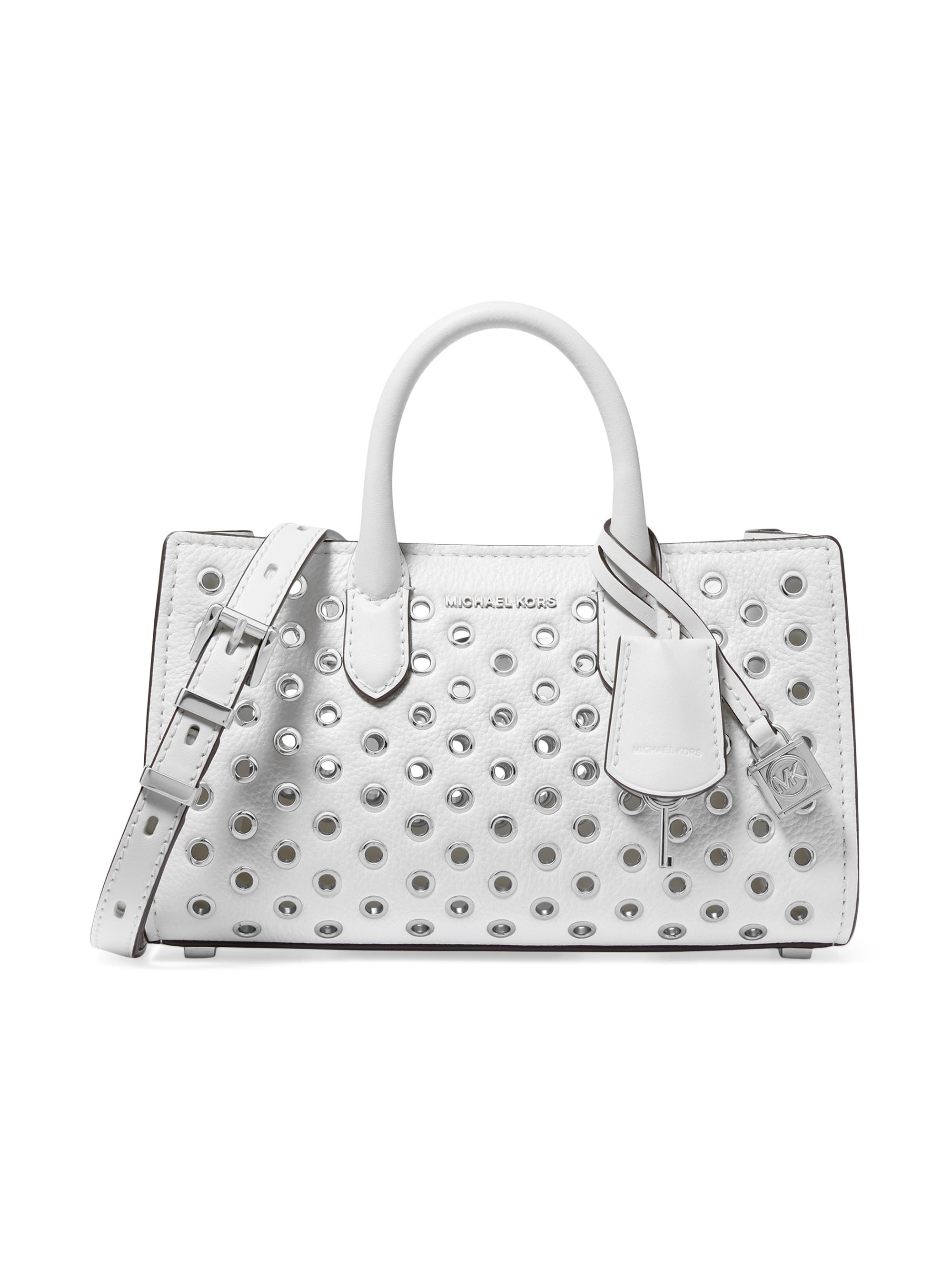 MICHAEL Michael Kors Women's Scarlett Grommet Leather Top Handle Bag - Optic White