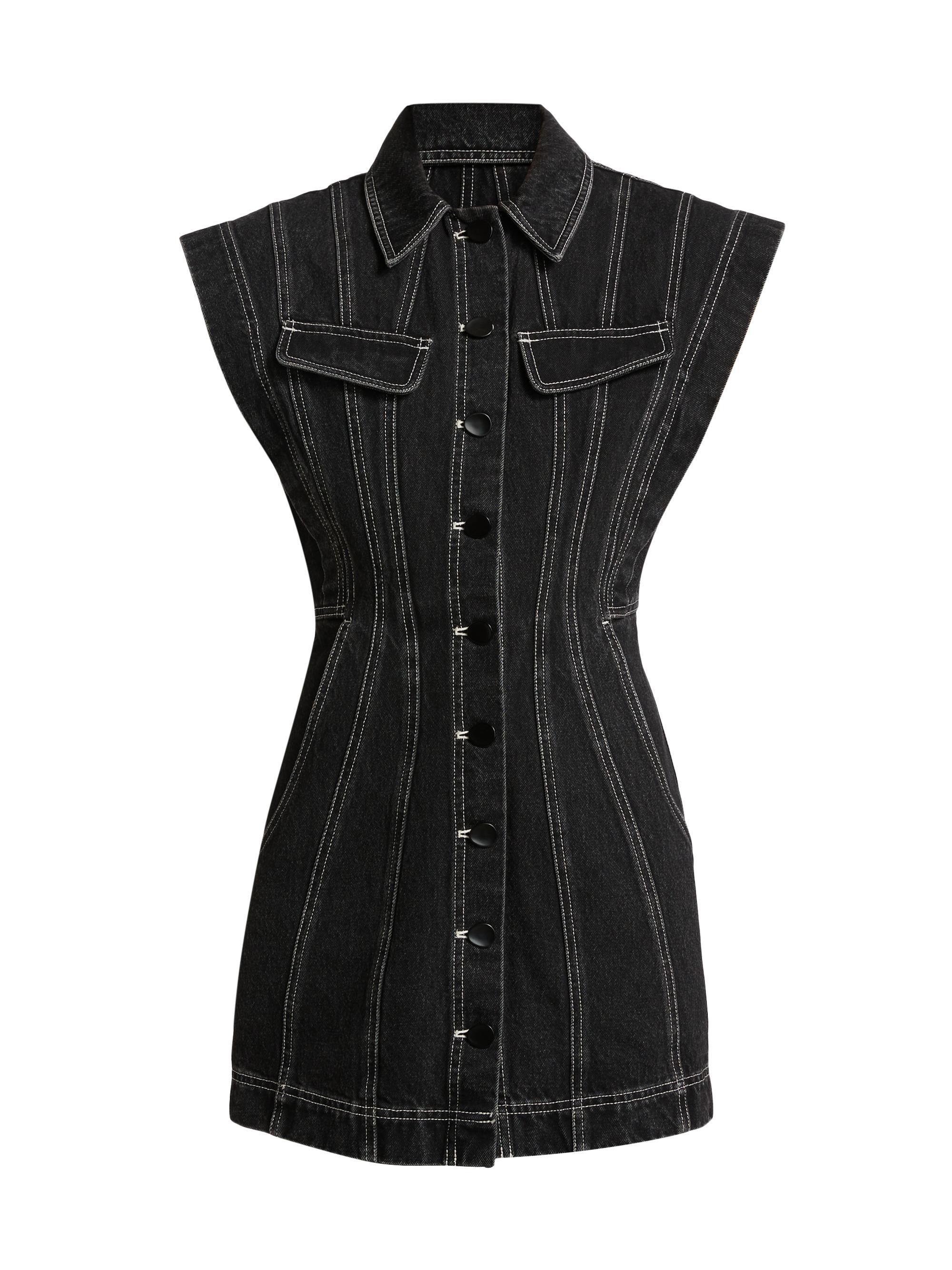 Acler Women's Eagleton Denim Sleeveless Minidress - Black
