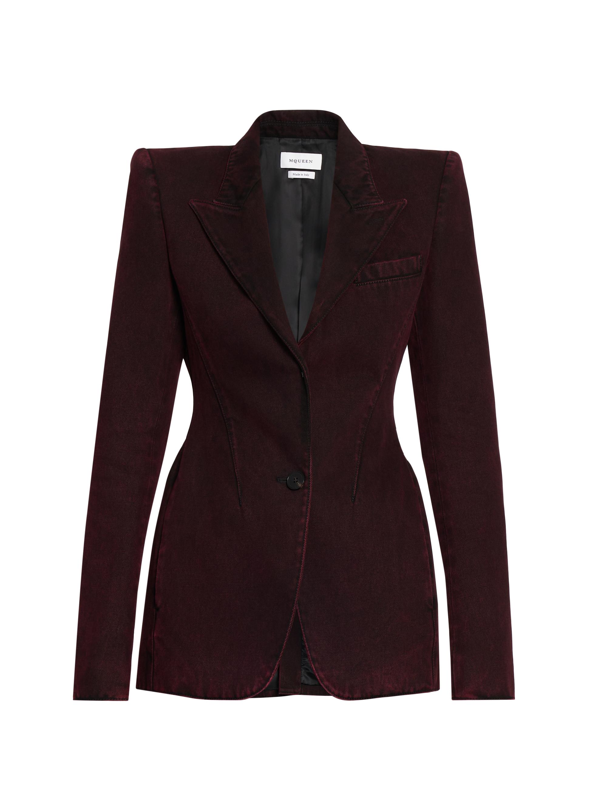 McQueen Women's Wool-Mohair Single-Breasted Jacket - Dark Burgundy