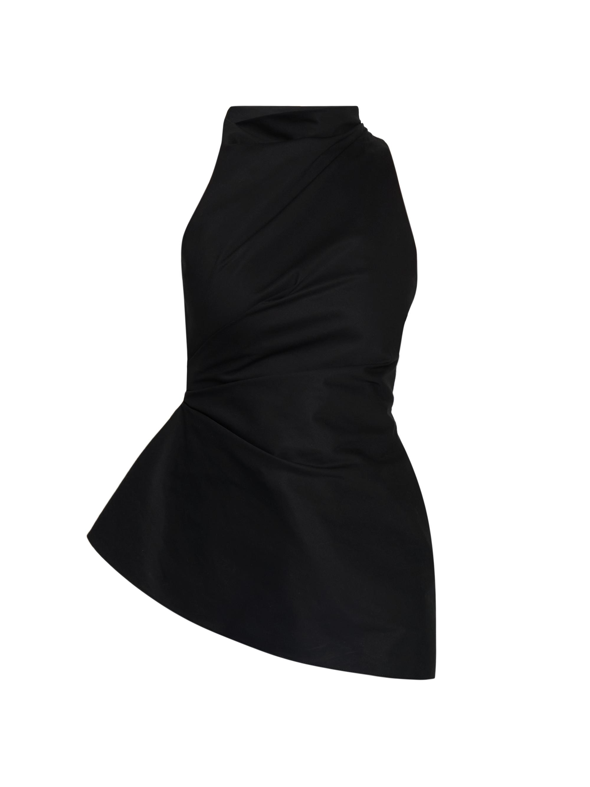 McQueen Women's Asymmetric Stretch Twill Sleeveless Top - Black