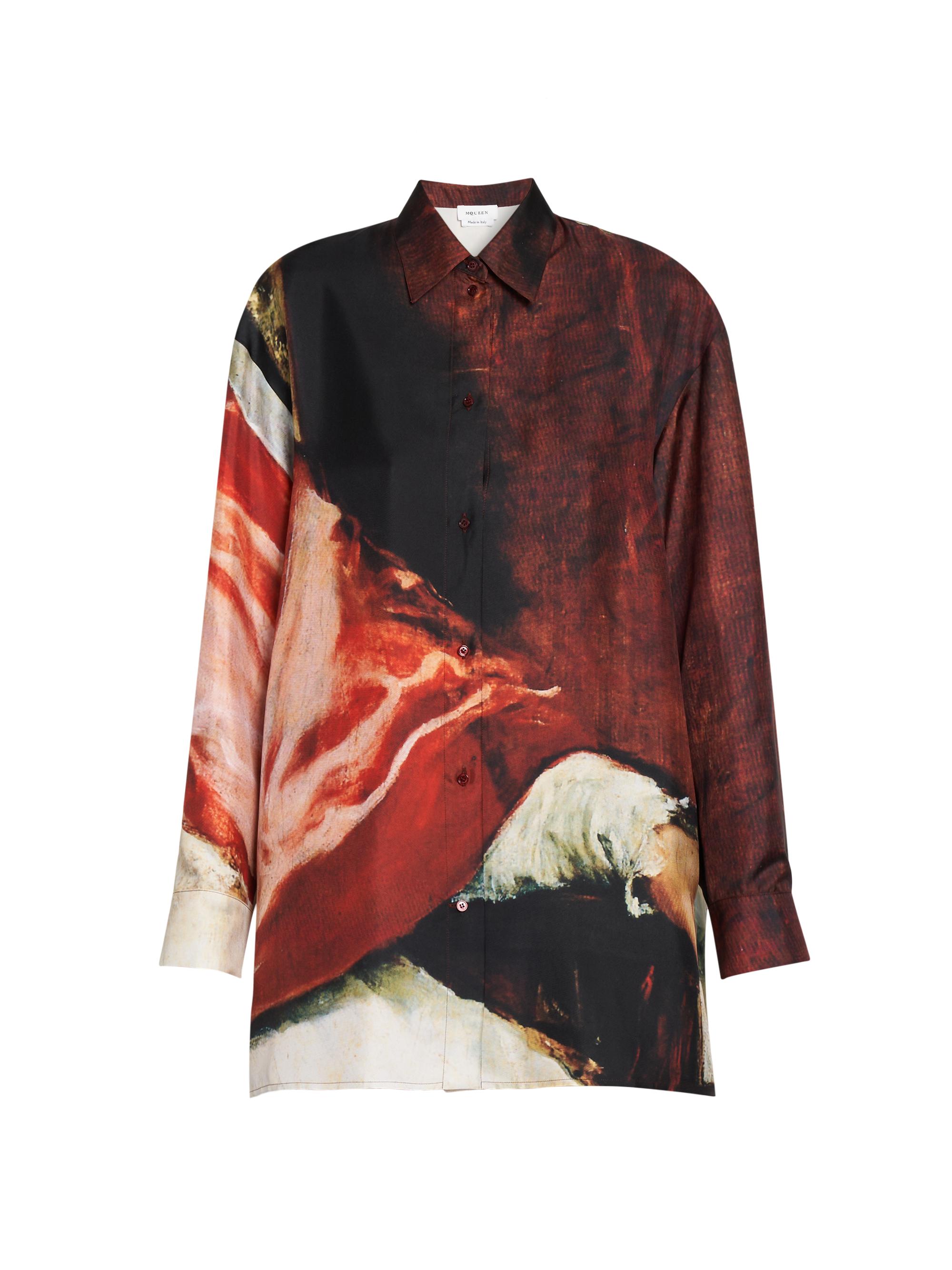 McQueen Women's Velazquez Printed Silk Button-Front Shirt - Multicolour