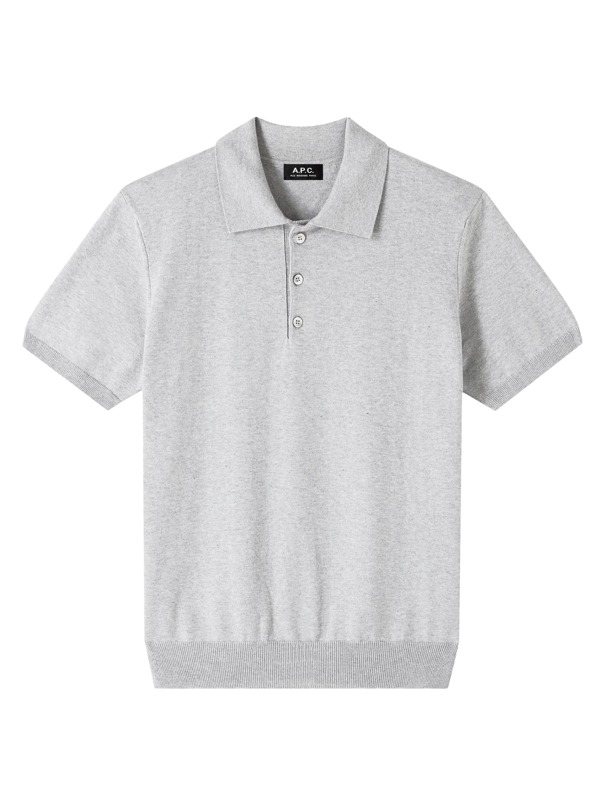 A.P.C. Men's Gregory Polo Shirt - Heathered Light Grey
