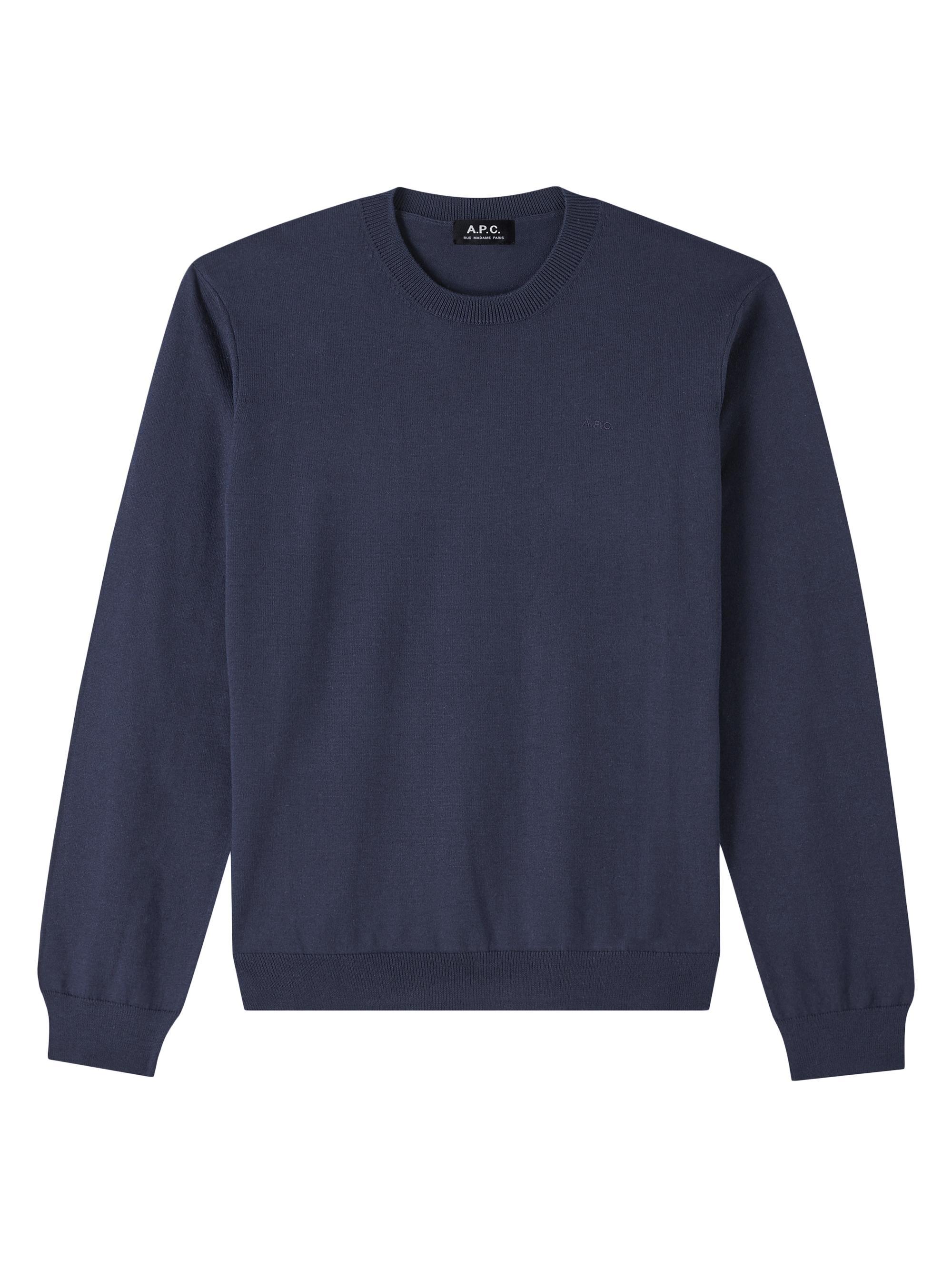 A.P.C. Men's Matt Logo Crewneck Sweater - Dark Navy