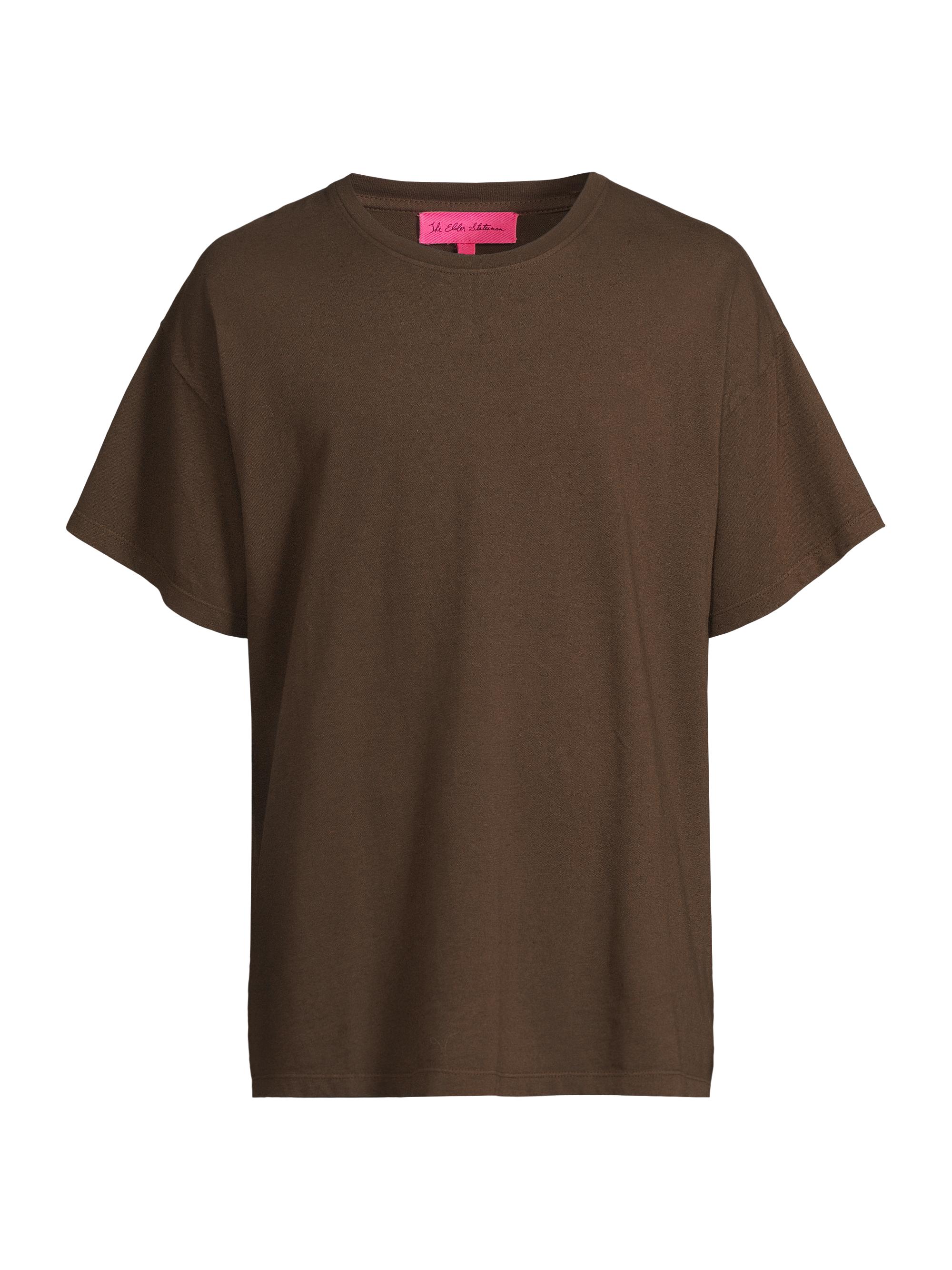 The Elder Statesman Men's Pica Cotton-Cashmere T-Shirt - Brunette