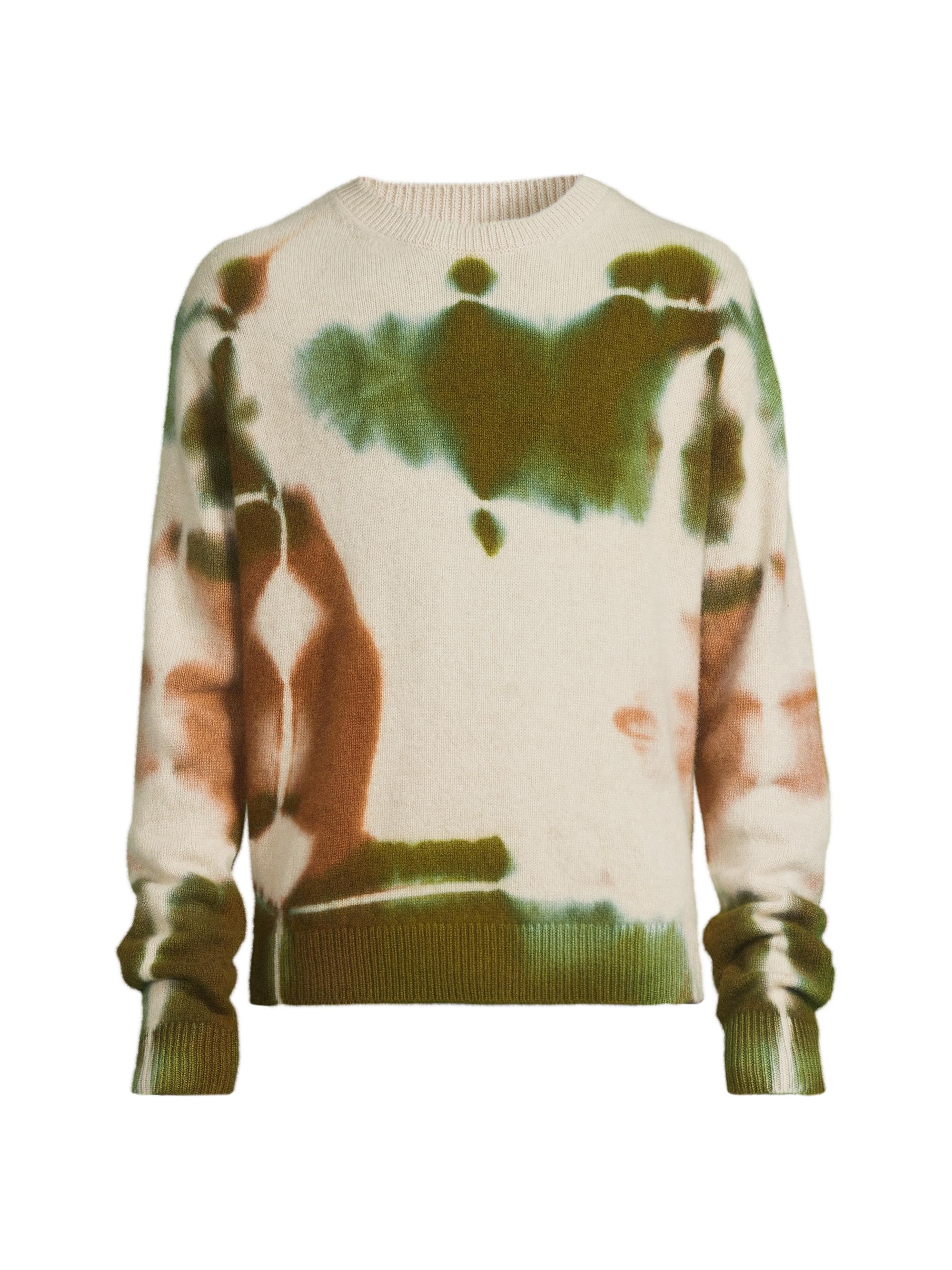 The Elder Statesman Men's Rorschach Simple Cashmere Crewneck Sweater -  Brown