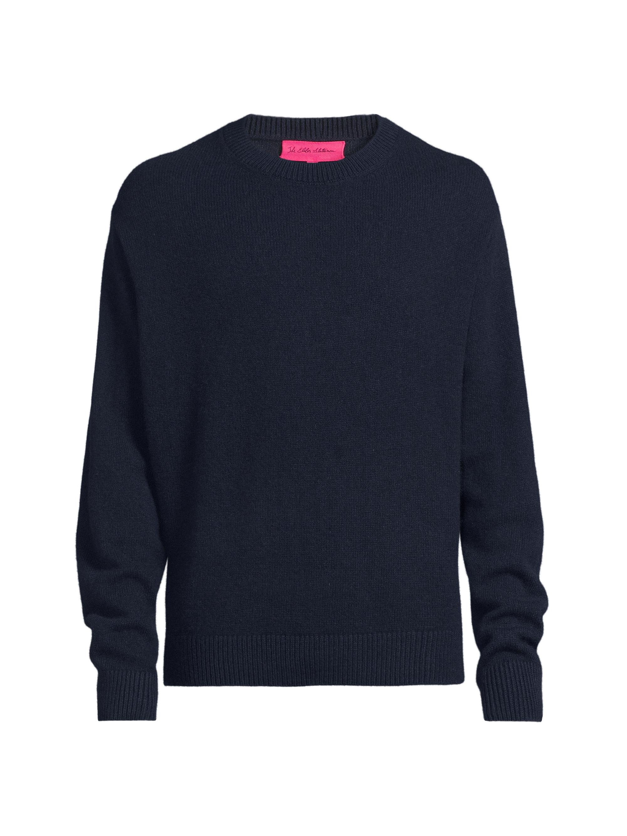 トップス 447 The Elder Statesman Fuzzy Knit Navy The Elder Statesman Simple Cashmere Crewneck Sweater | Saks Fifth