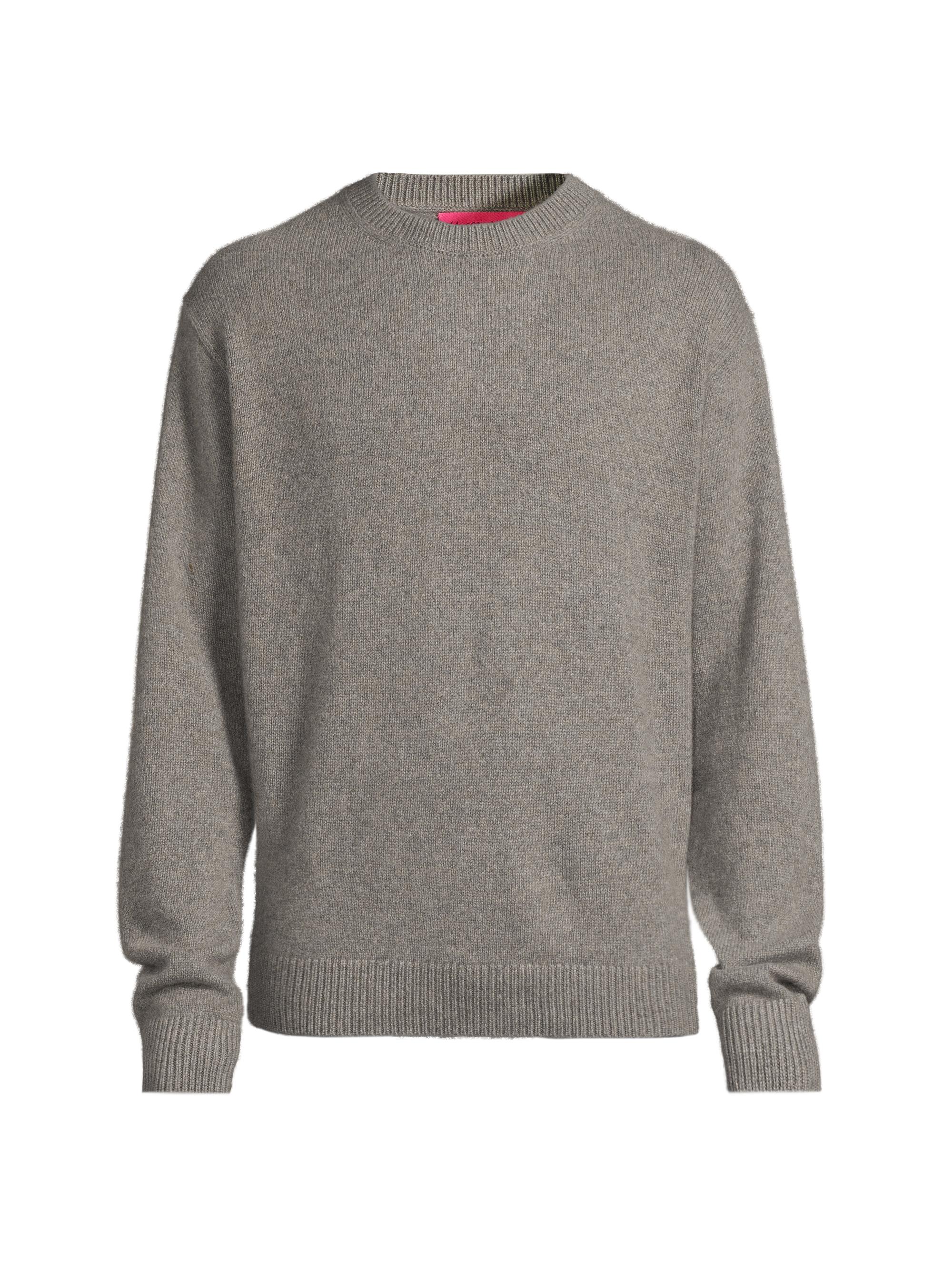 The Elder Statesman Men's Simple Cashmere Crewneck Sweater - Light Grey