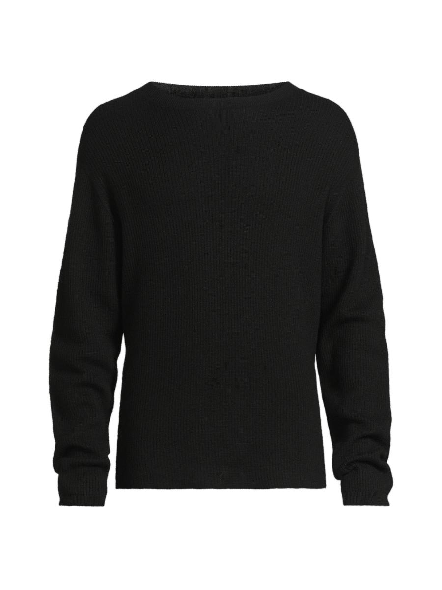 The Elder Statesman Men's Heavy Cashmere-silk Crewneck Sweater In Black