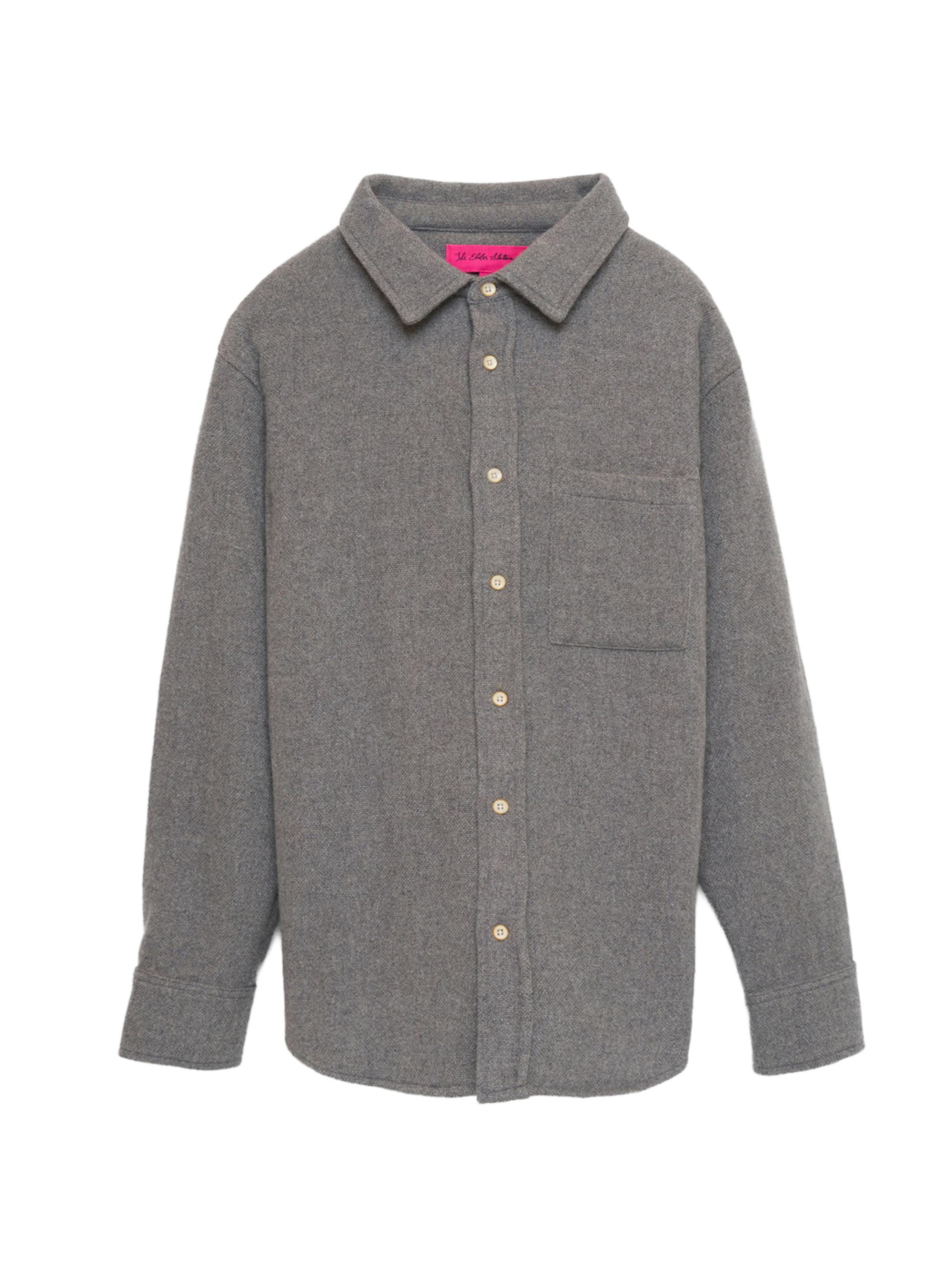 Men's Handwoven Cashmere Overshirt - Light Grey