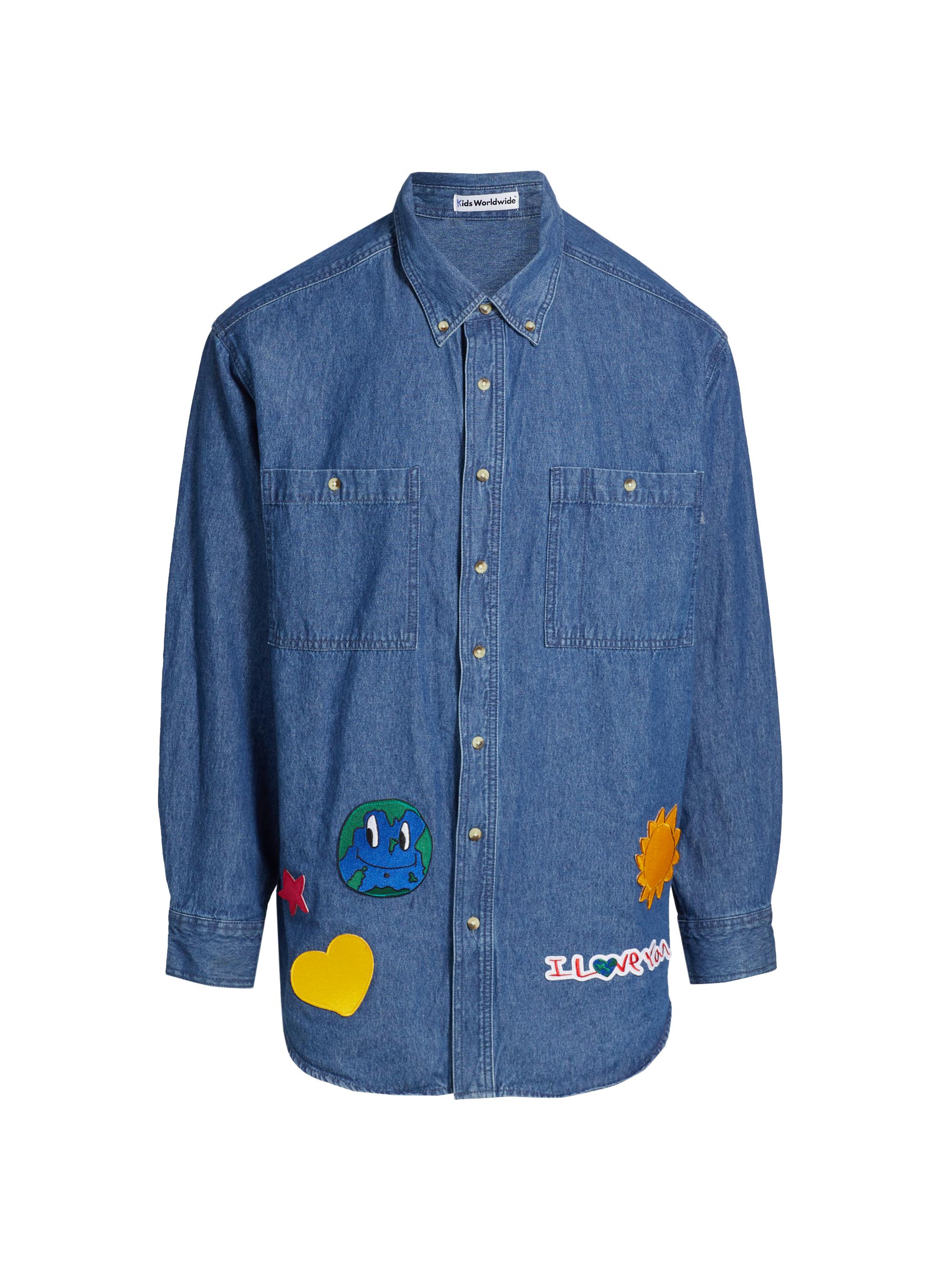 Kids Worldwide Men's Universe Denim Button-Down Shacket - Denim