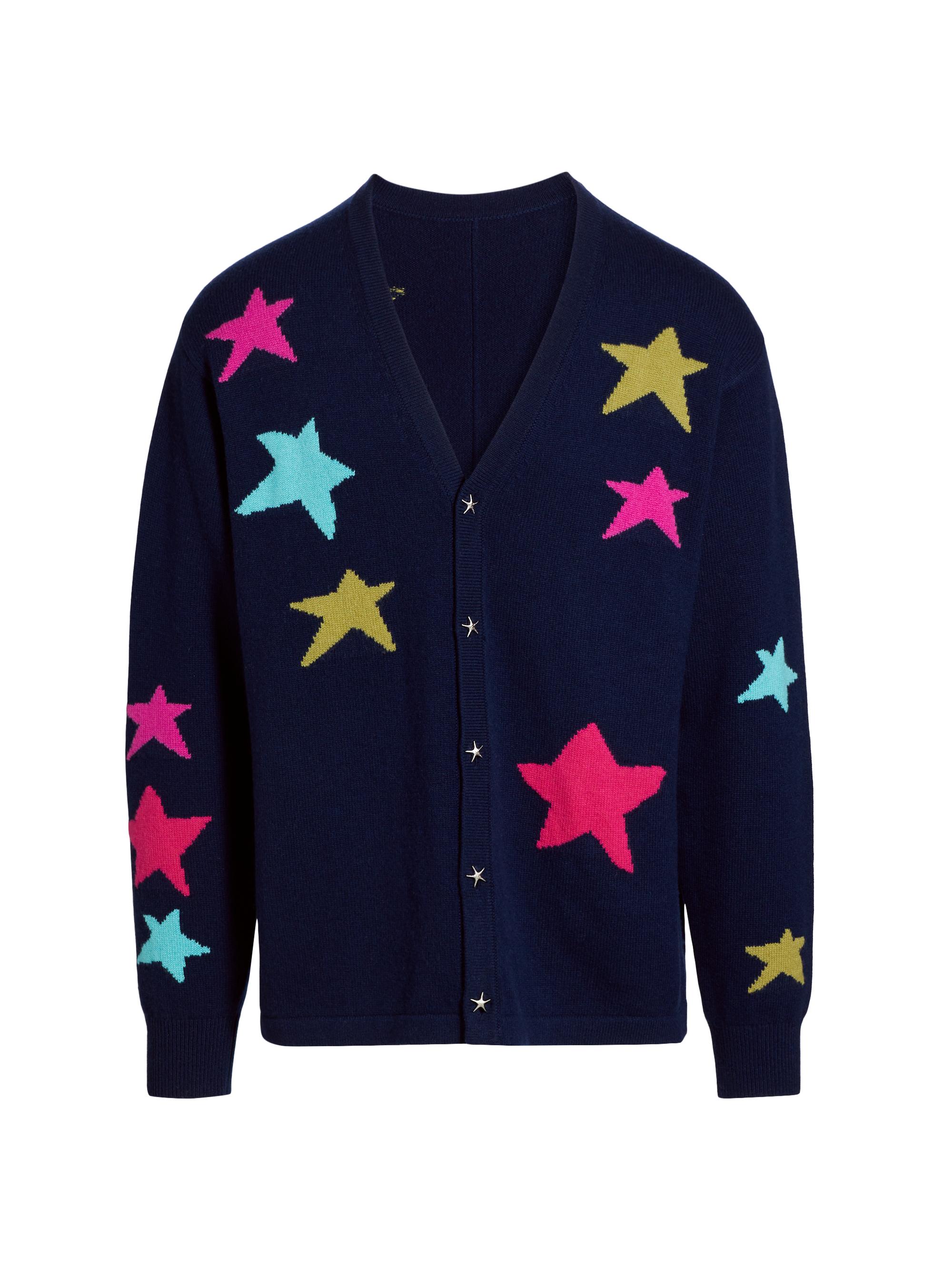 Kids Worldwide Men's Starry Night V-Neck Cardigan - Mint Green