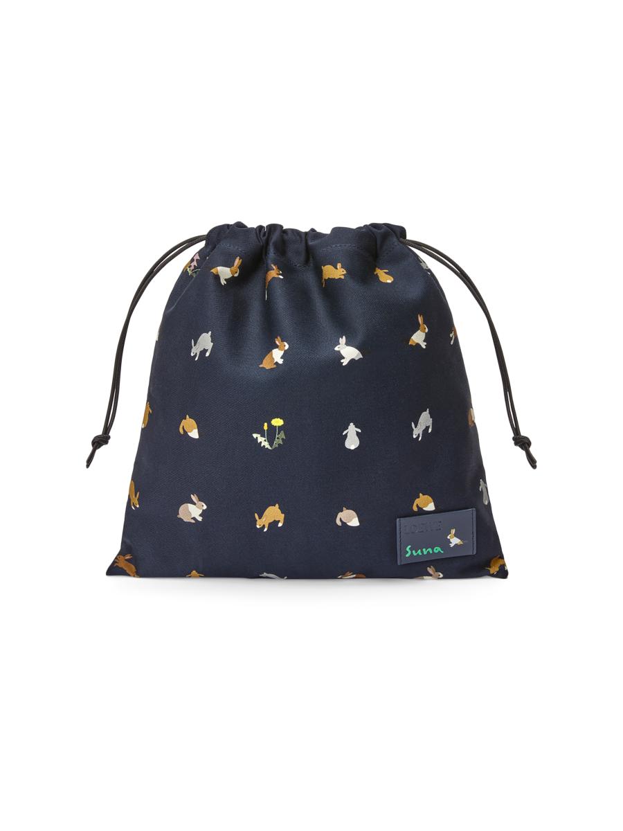 LOEWE S359Y04XGS1100 関税送料込 LOEWE Suna Fujita x LOEWE Bunnies Cotton Drawstring Pouch