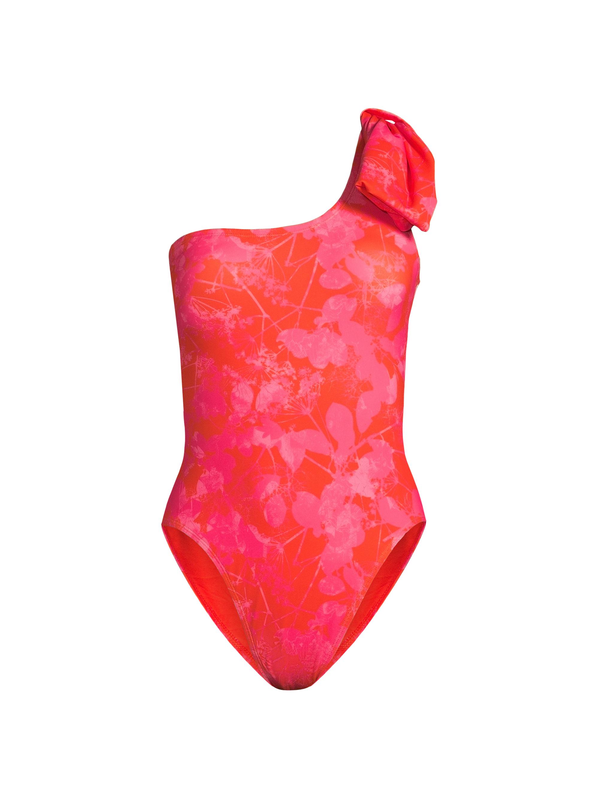 Hutch Women's Clara Floral One-Shoulder One-Piece Swimsuit - Red Pink