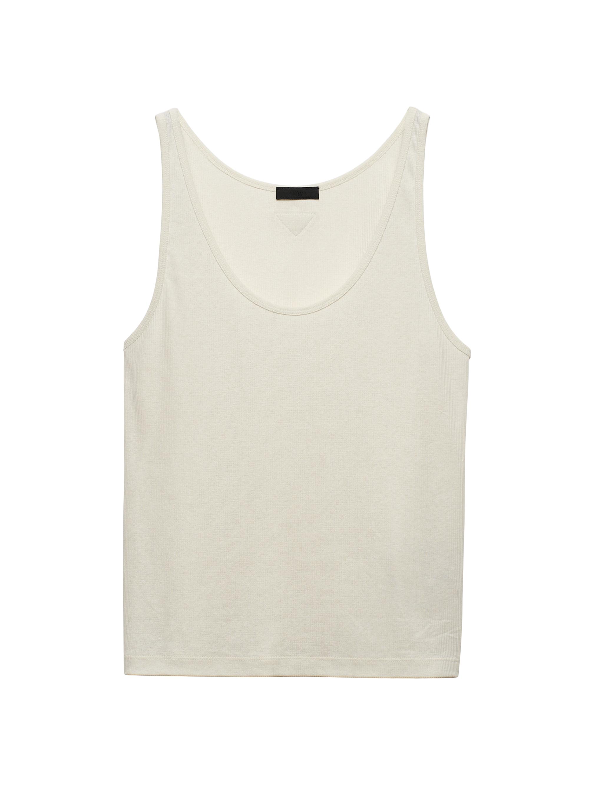 Prada Men's Linen and Cotton Tank Top - Beige