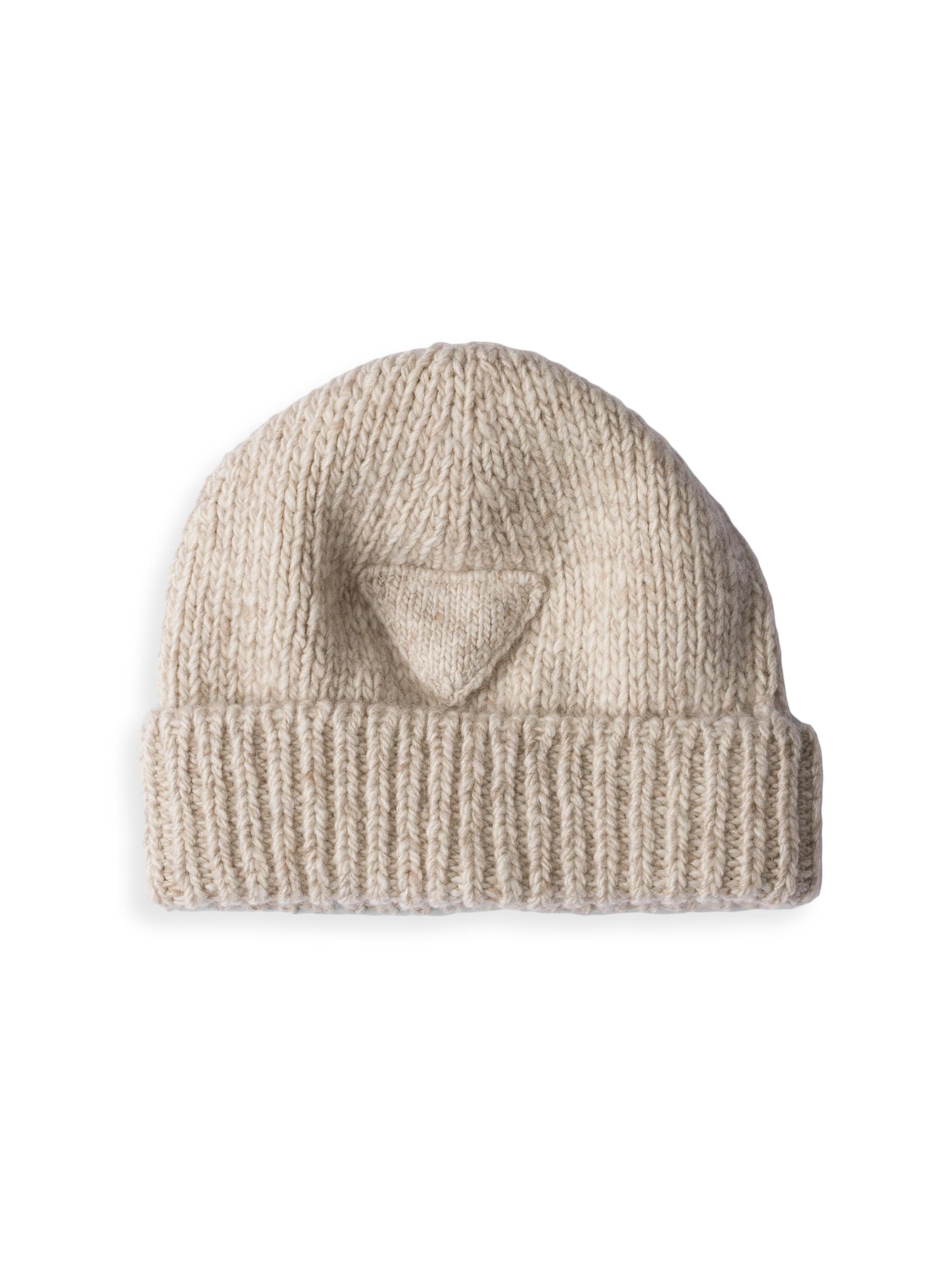 Prada Men's Cashmere Beanie - Beige Khaki