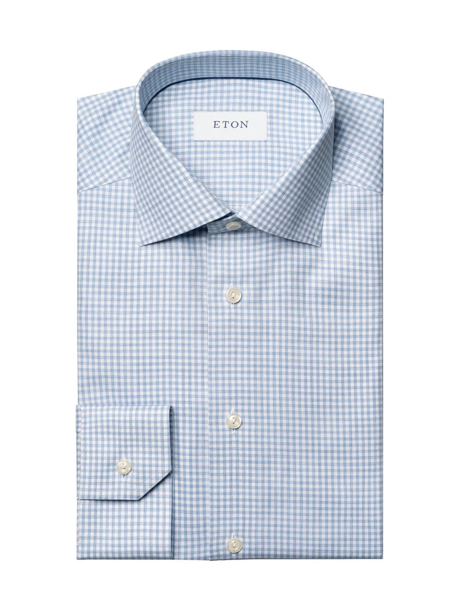 Eton Men's Contemporary-fit Grid Check Shirt In Blue