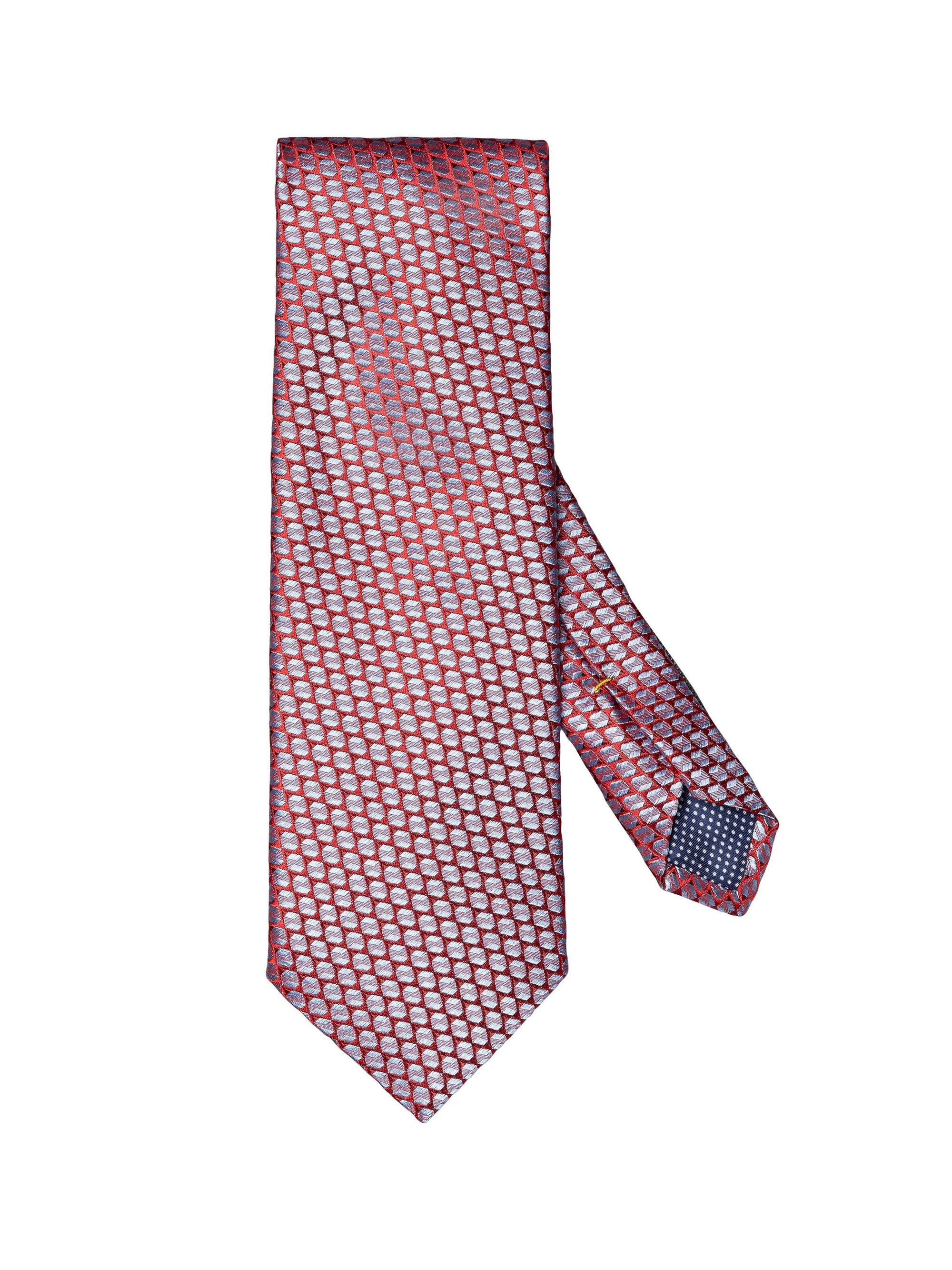 Eton Men's Geometric Woven Silk Tie - Red
