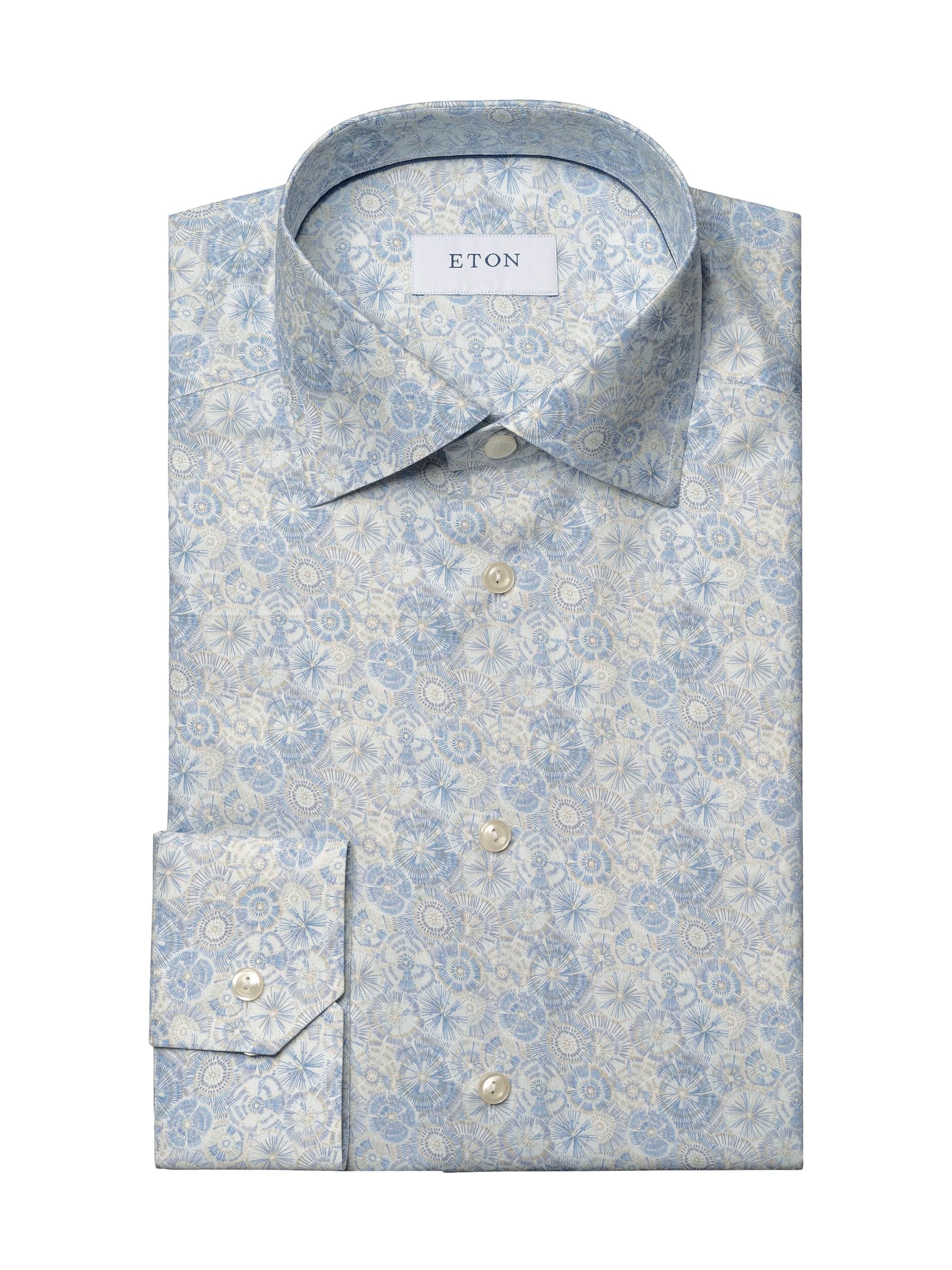 Eton Men's Slim-Fit Motif Print Shirt - Blue