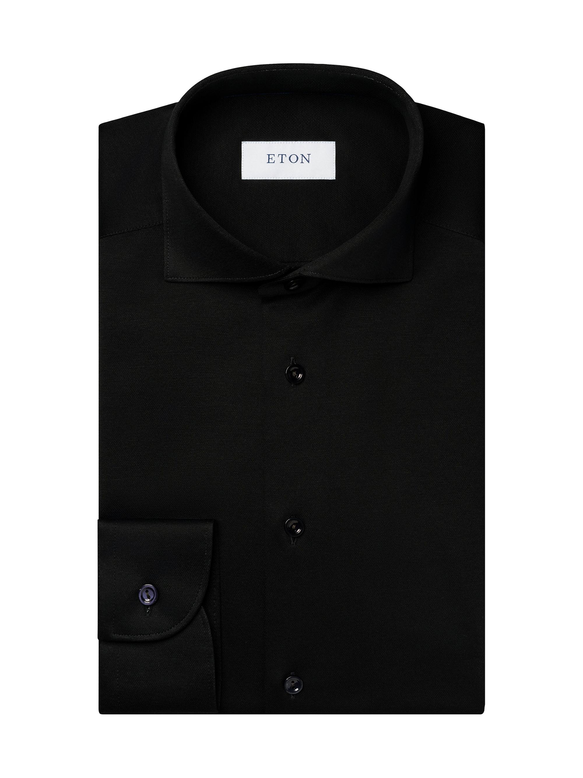 Eton Men's Contemporary-Fit Knit Jaquard Shirt - Blue