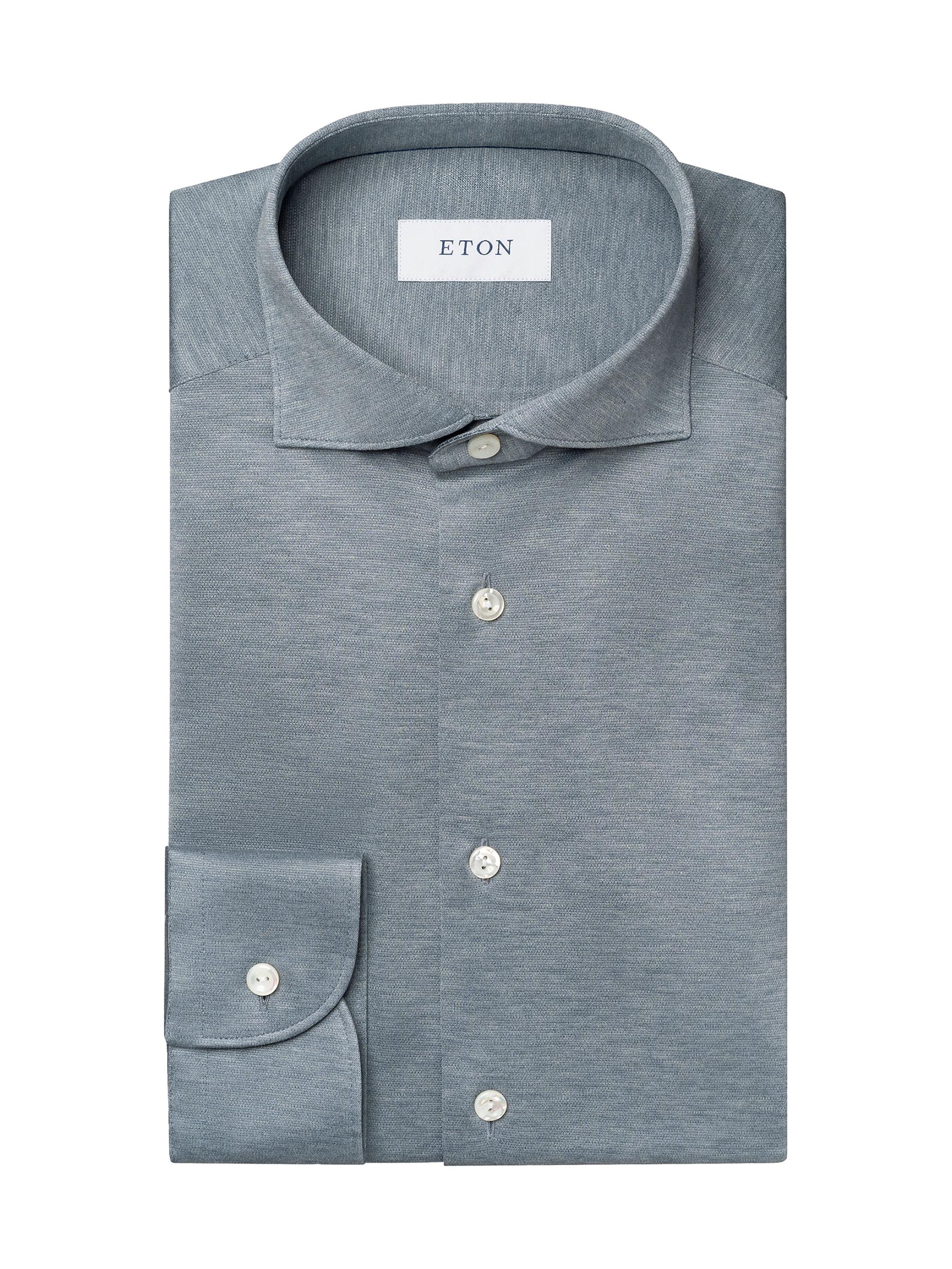 slim fit dress slacks Blue Easy-Care Shirt - Button Front Shirt main image 1