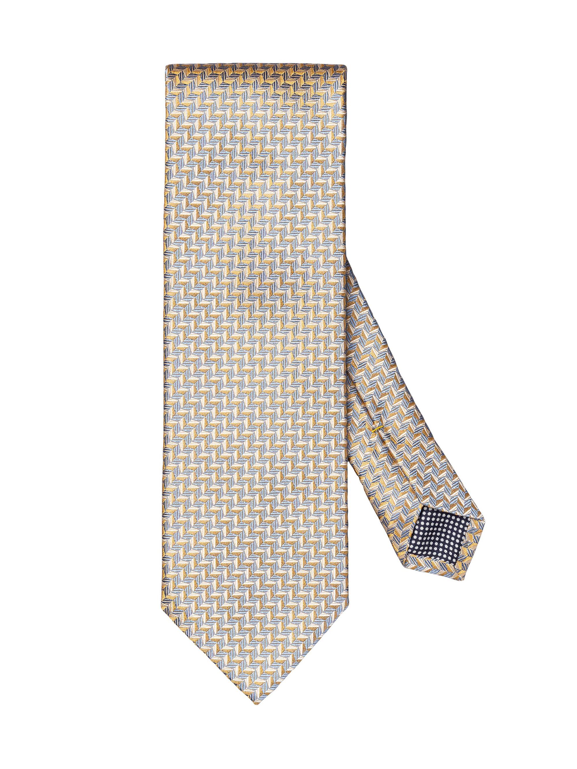 Eton Men's Geometric Woven Silk Tie - Yellow | Thumbnail 4